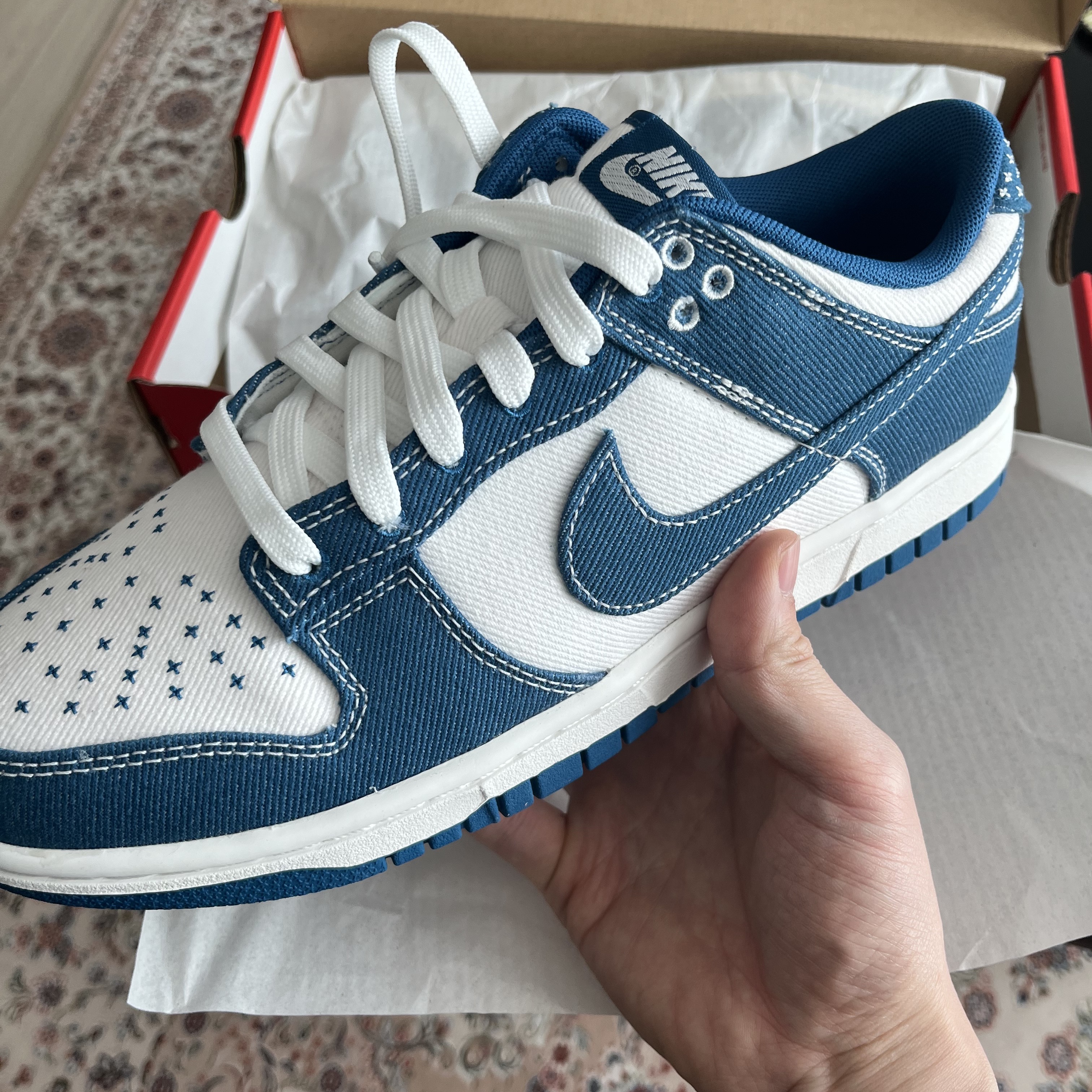 Nike Dunk Low Retro SE Industrial Blue 착용 스타일 - 2