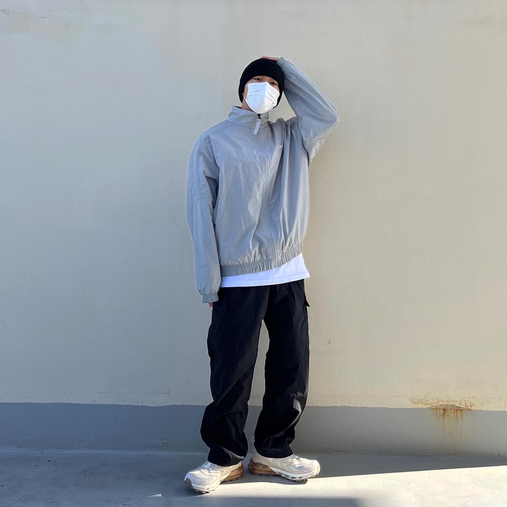 Nike M NRG Track Jacket Grey 착용 스타일