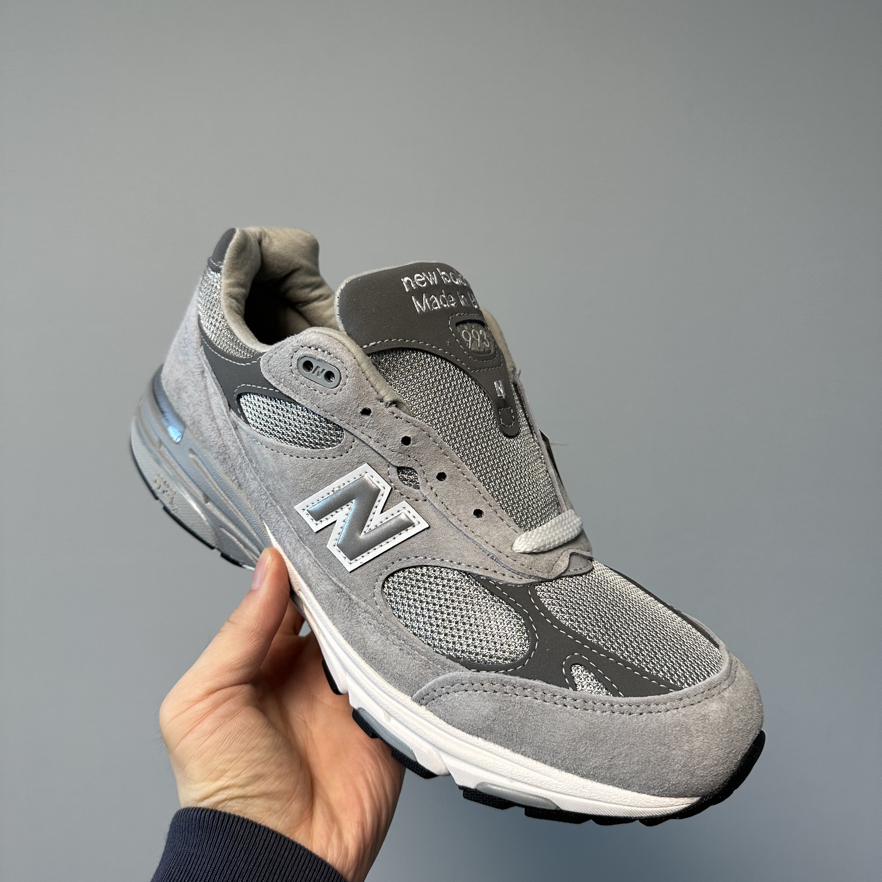 New Balance 993 Made in USA Grey - D Standard 착용 스타일 - 2