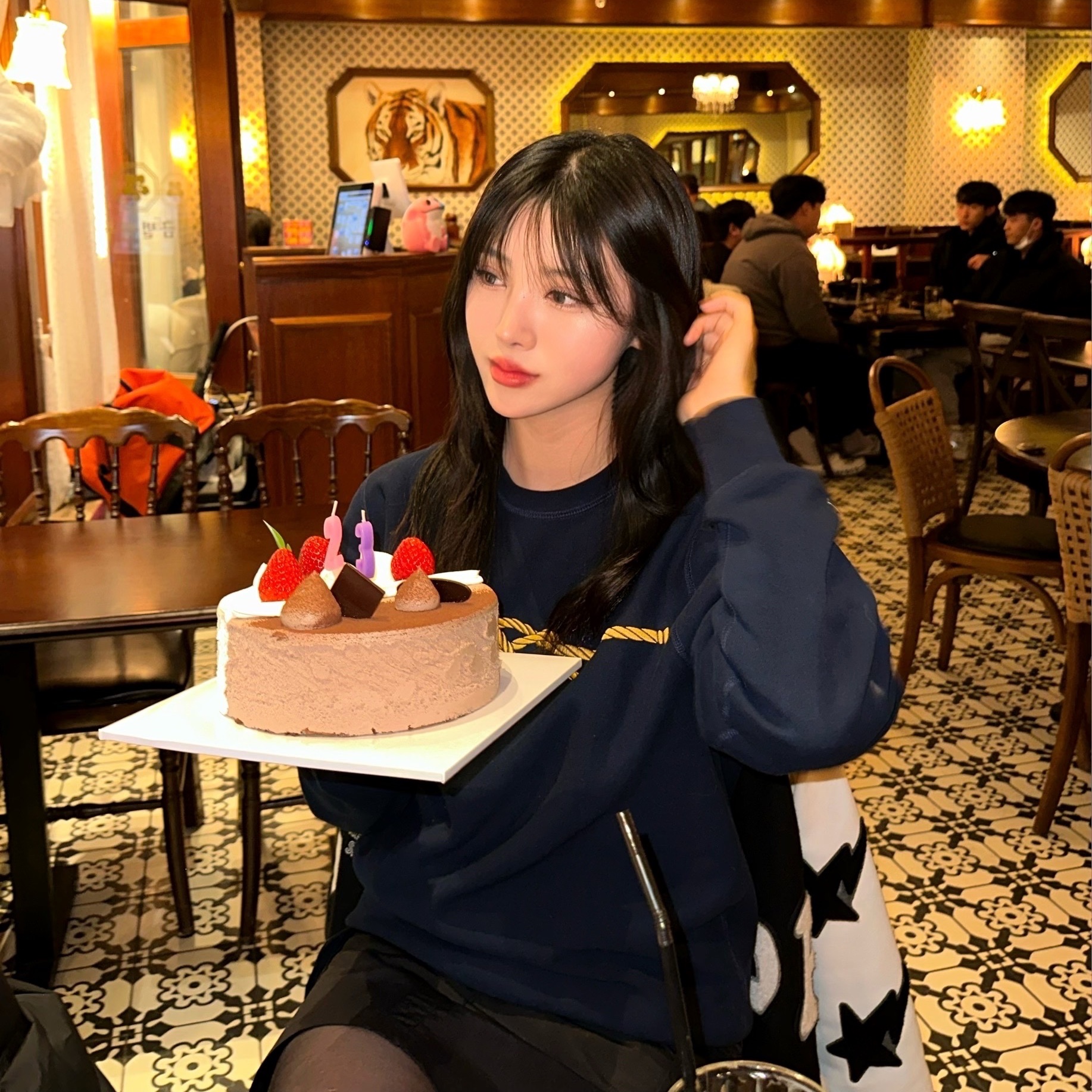 BAPE x Neighborhood Varsity Jacket Black - BAPE Exclusive, (W) Bottega Veneta Lug Chelsea Boots Black 착용 스타일 - 1