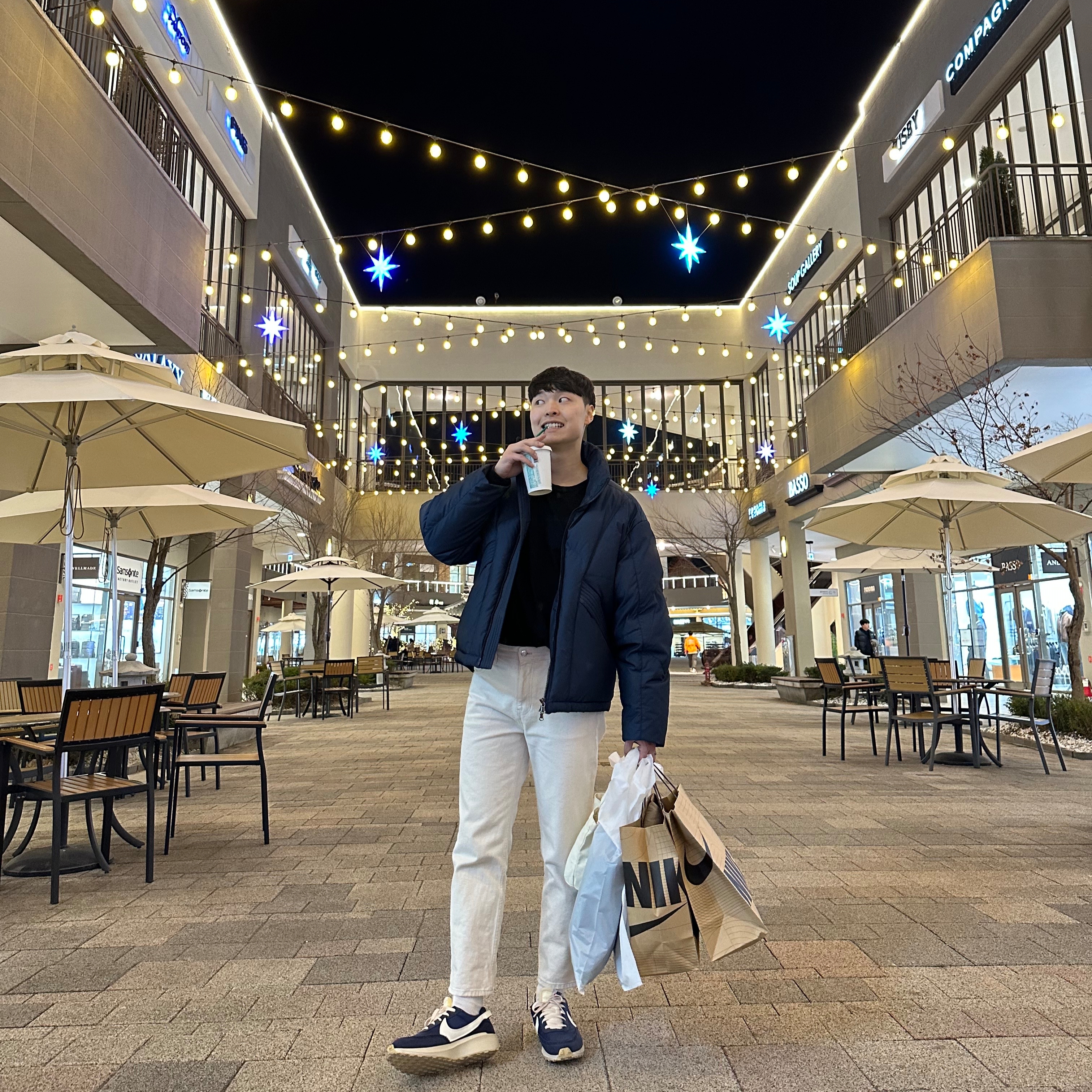 Nike Waffle Debut Midnight Navy Sail 착용 스타일 - 2