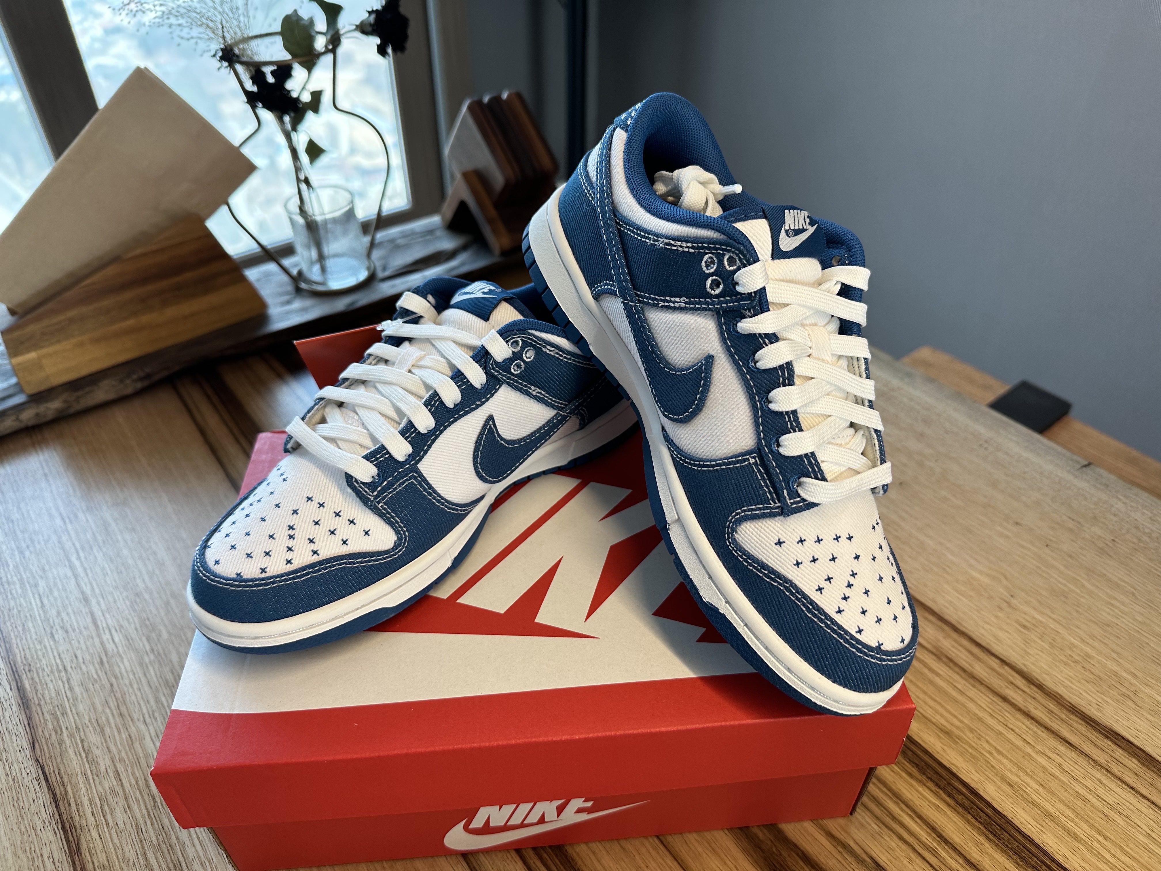 Nike Dunk Low Retro SE Industrial Blue 착용 스타일 - 1