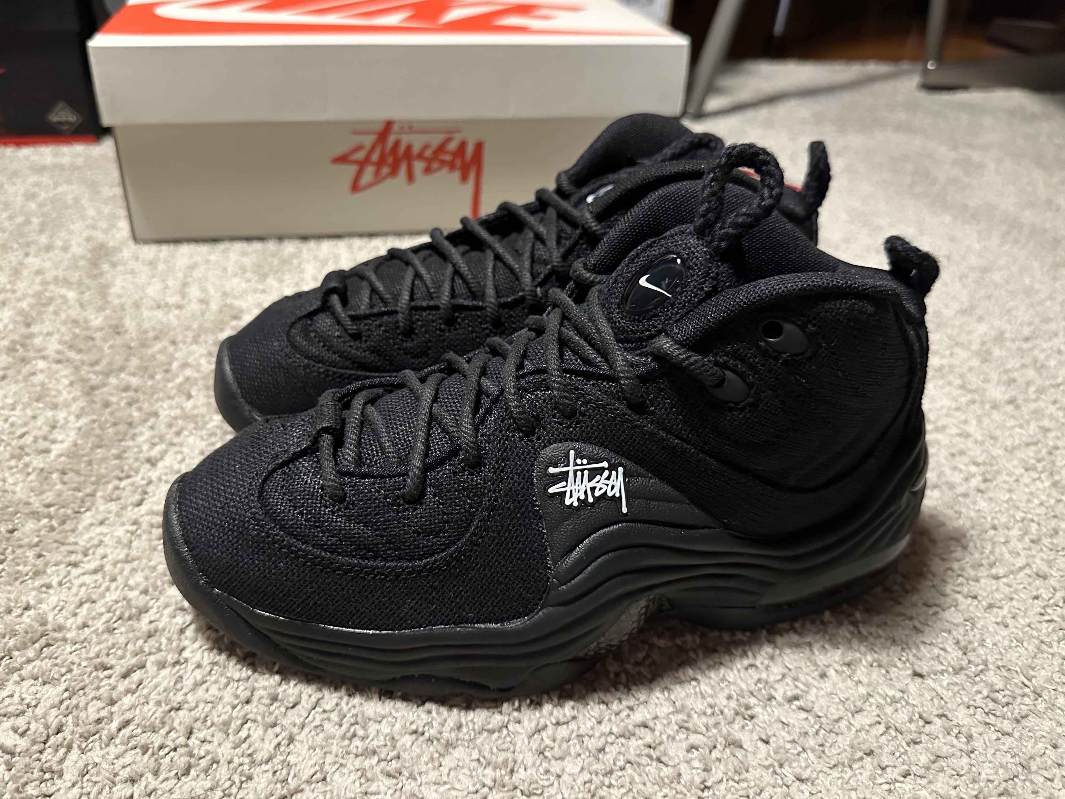 Nike x Stussy Air Penny II Black 착용 스타일 - 1