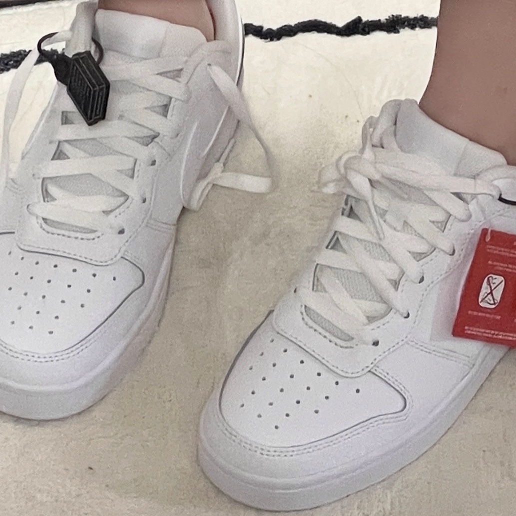 (GS) Nike Court Borough Low 2 Triple White 착용 스타일
