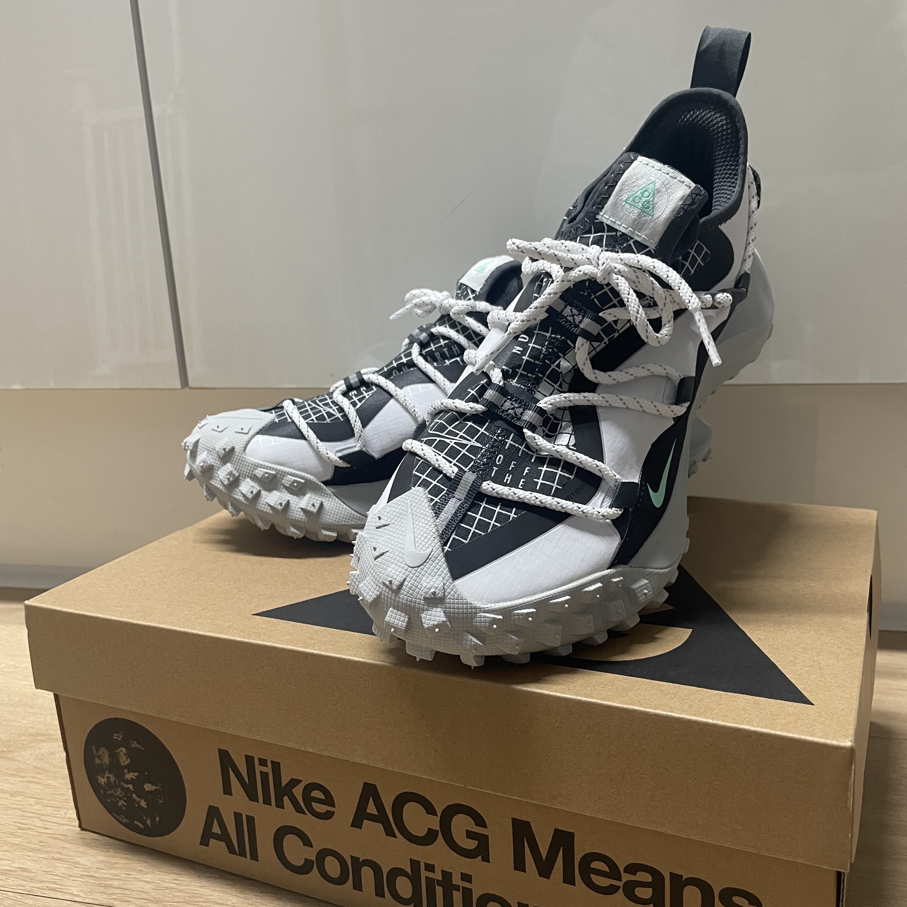 Nike ACG Mountain Fly Low SE White and Black 착용 스타일 - 2