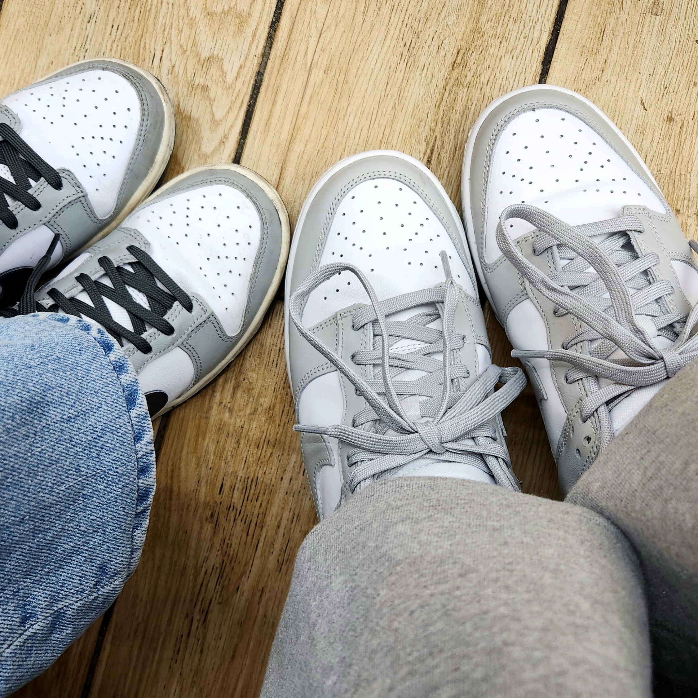 (W) Nike Dunk Low Light Smoke Grey, Nike Dunk Low Retro Grey Fog 착용 스타일