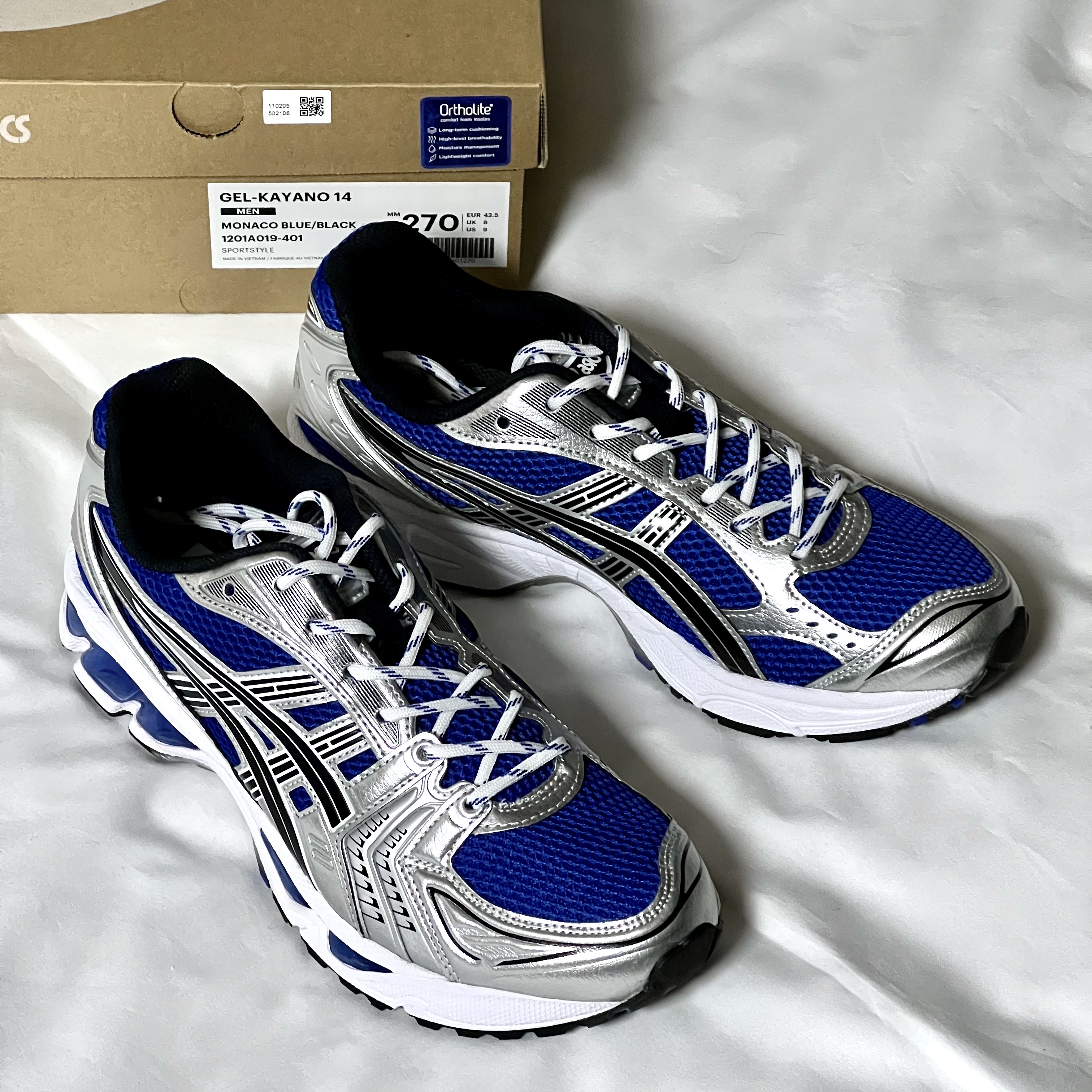 Asics Gel-Kayano 14 Monaco Blue Black 착용 스타일 - 1