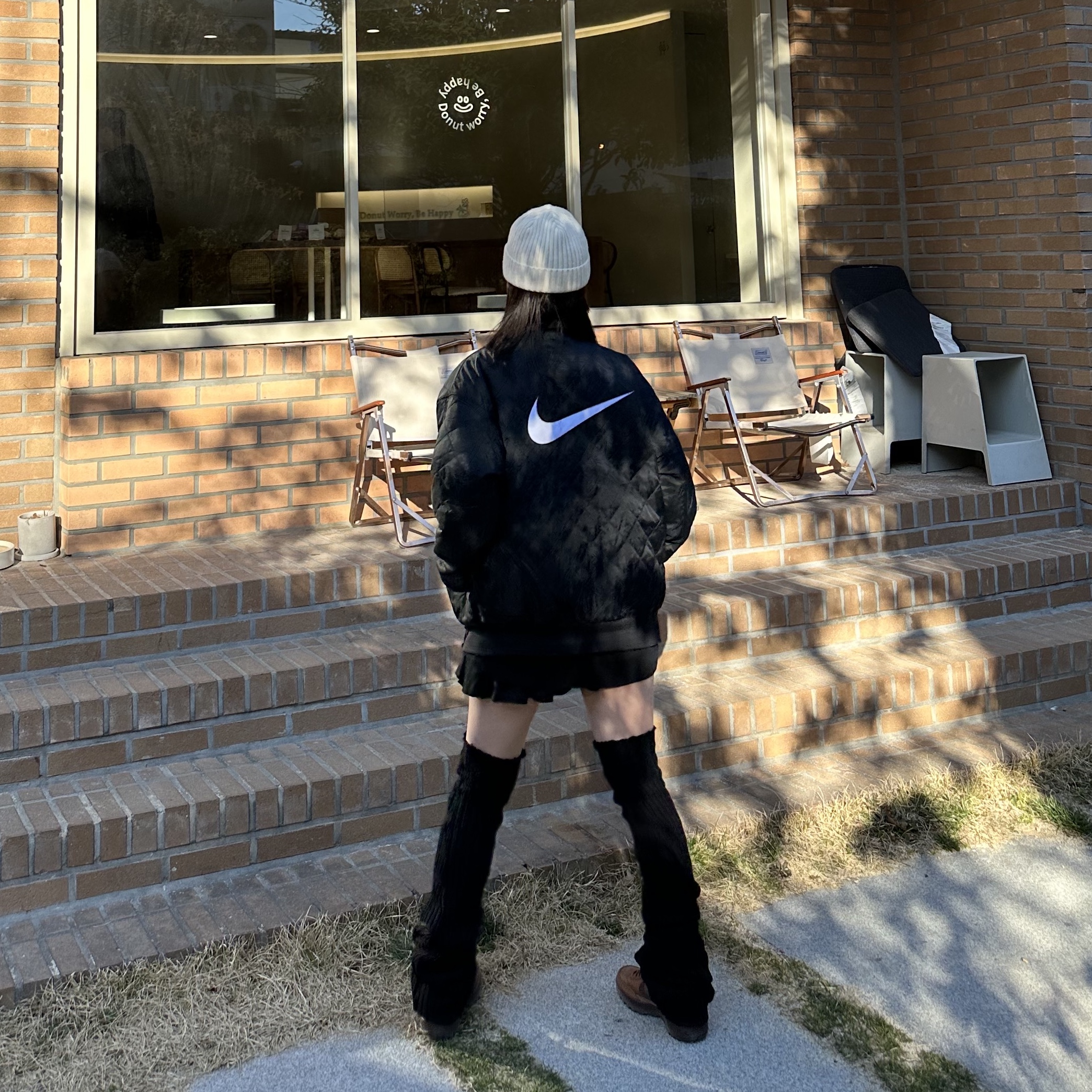 Nike x Tom Sachs General Purpose Shoe Brown, (W) Nike NSW Reversible Varsity Bomber Jacket Black - Asia 착용 스타일 - 2