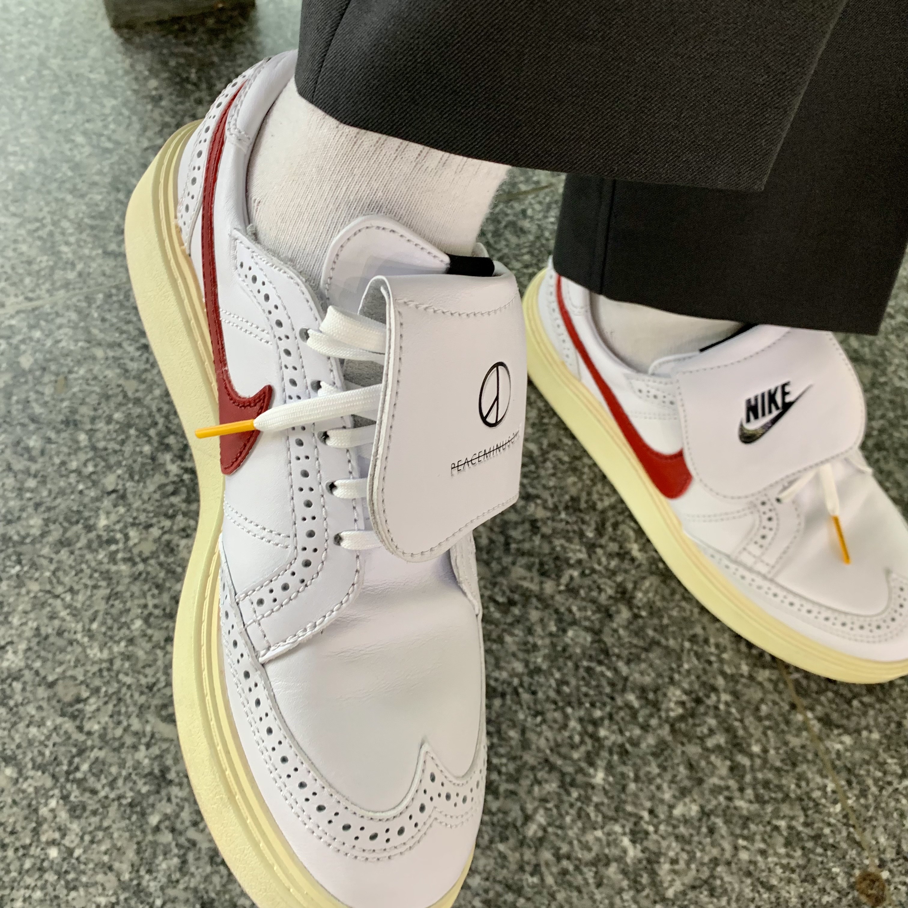 Nike x Peaceminusone Kwondo1 White 착용 스타일 - 4