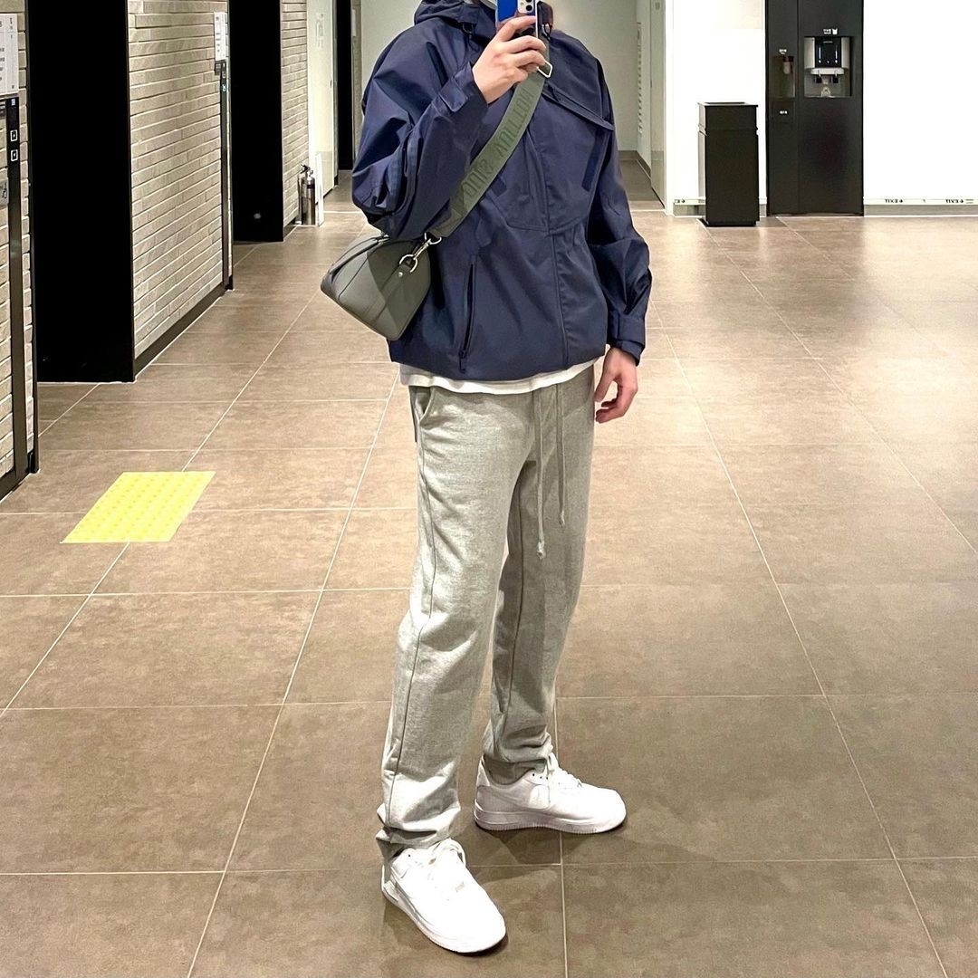 Undermycar Caudal Multi Zip Light Blouson Sargasso Sea - 21SS, Nike Air Force 1 '07 Low White 착용 스타일
