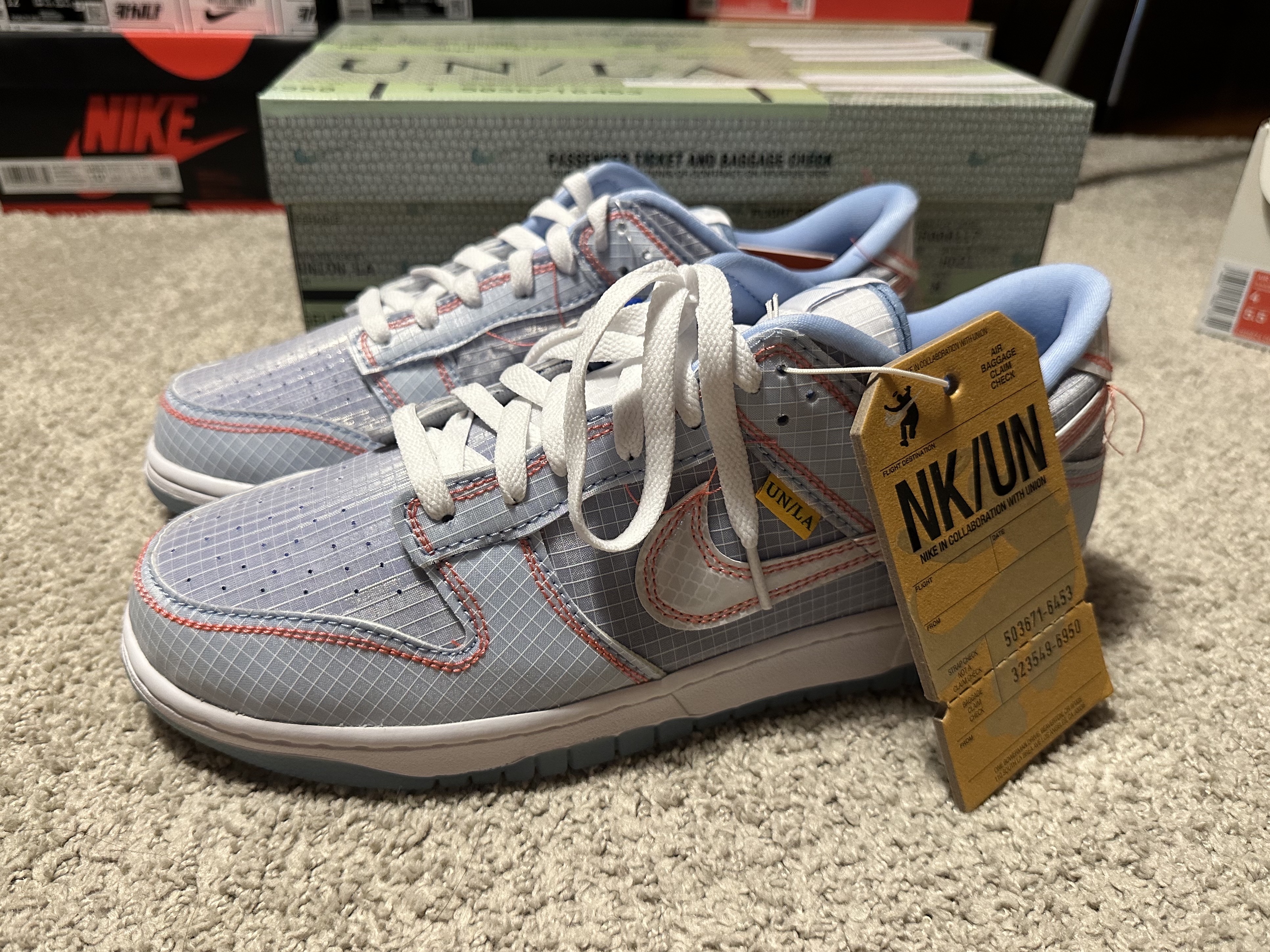 Nike x Union Dunk Low Passport Pack Argon 착용 스타일 - 1