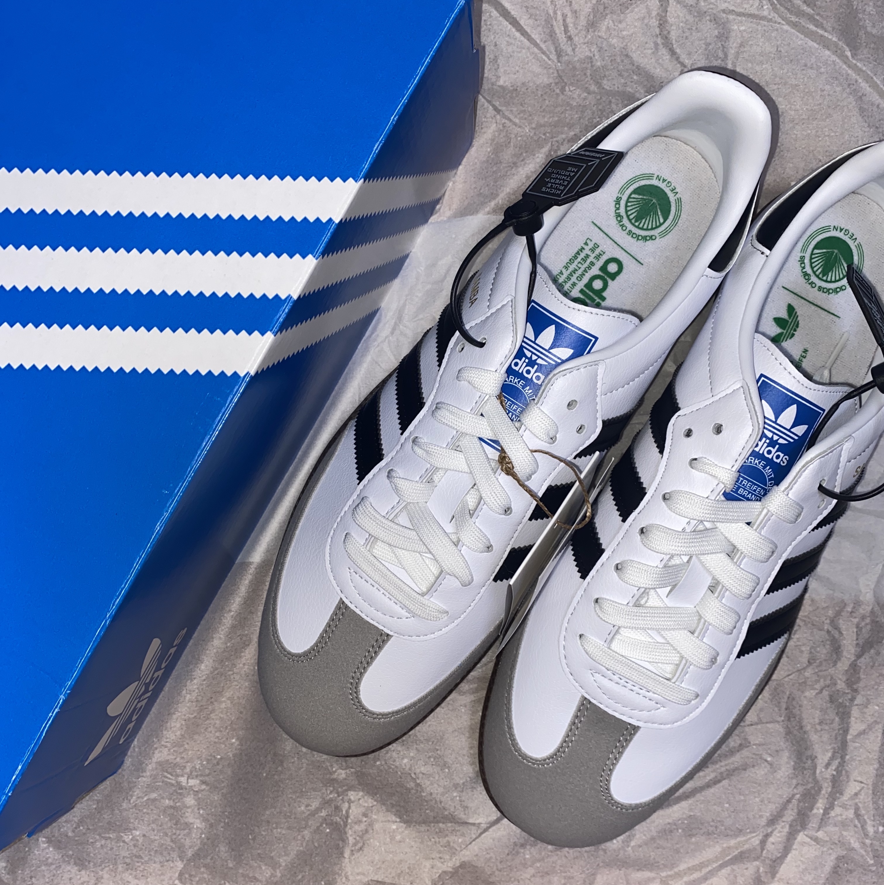 Adidas Samba Vegan White Black 착용 스타일