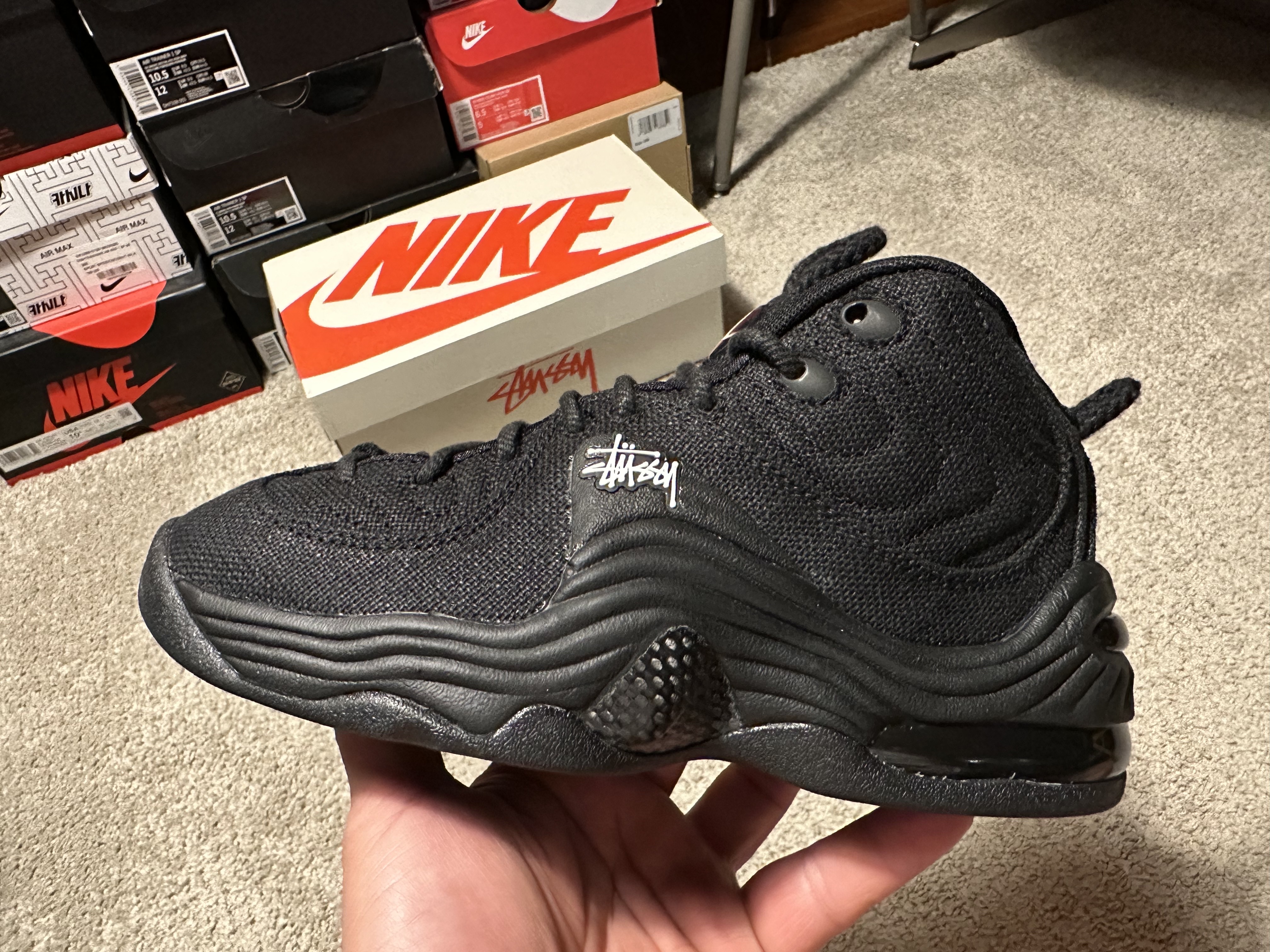 Nike x Stussy Air Penny II Black 착용 스타일 - 5
