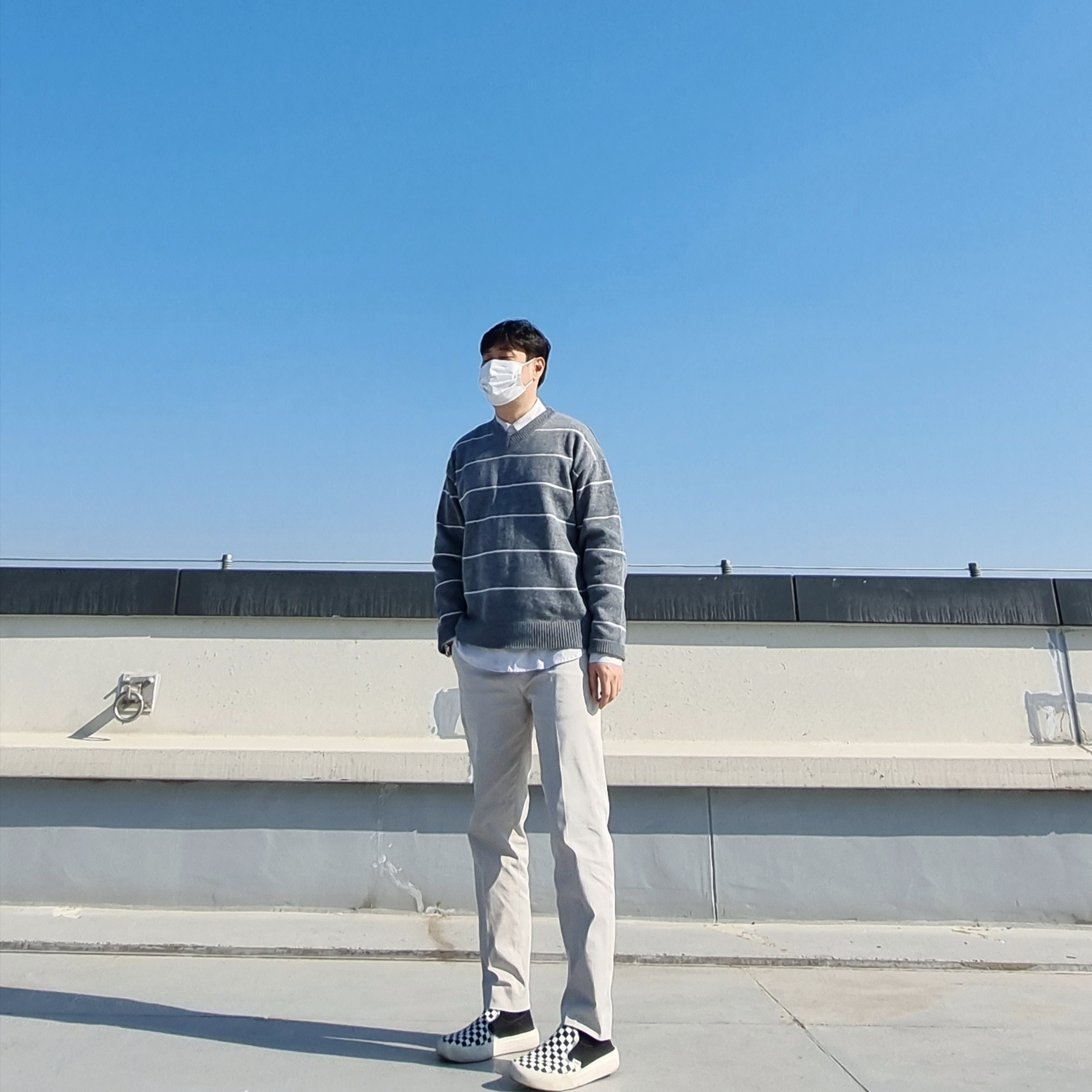 Vans Checkerboard Comfycush One Black 착용 스타일 - 2