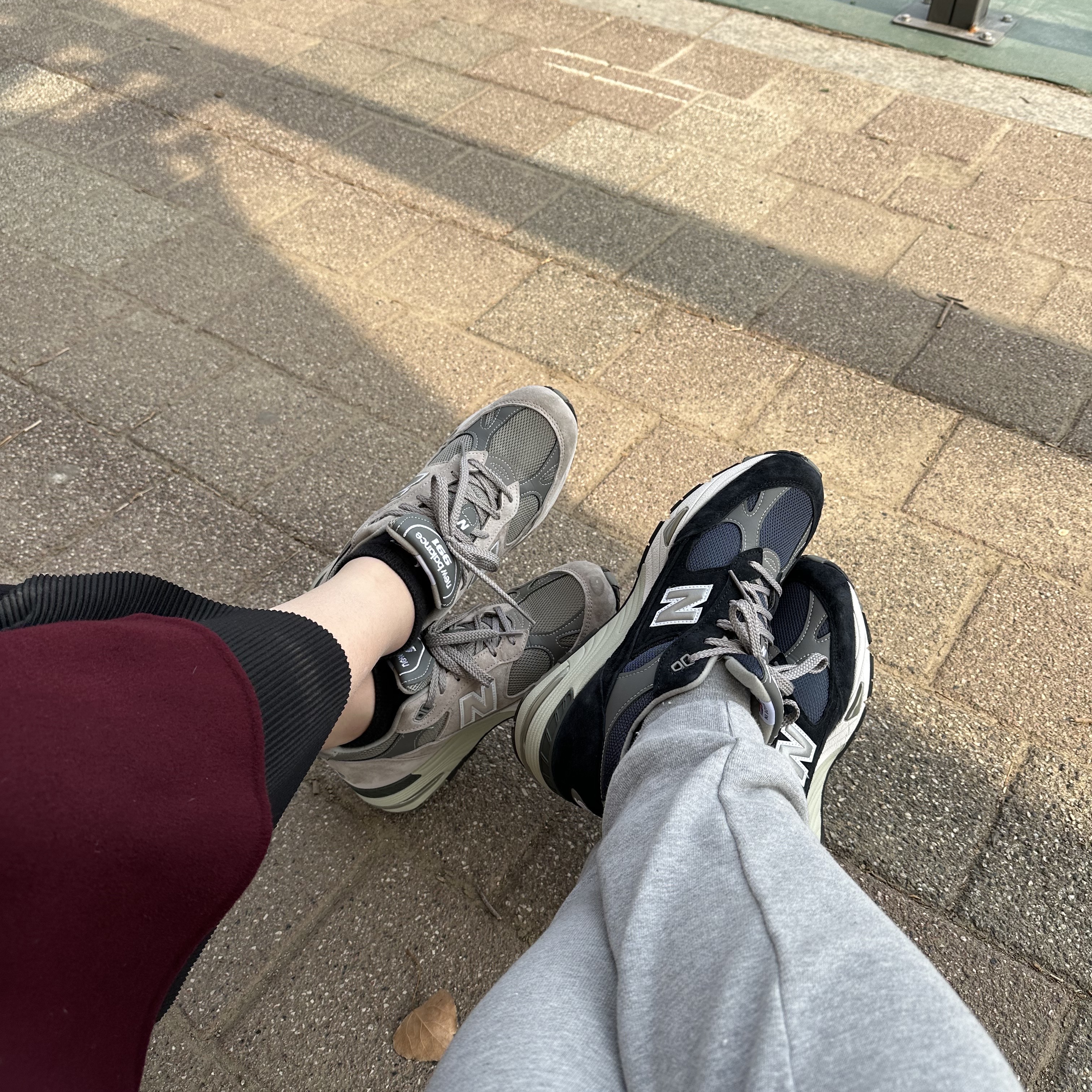 New Balance 991 Made in UK Navy, New Balance 991 Made in UK Grey 착용 스타일