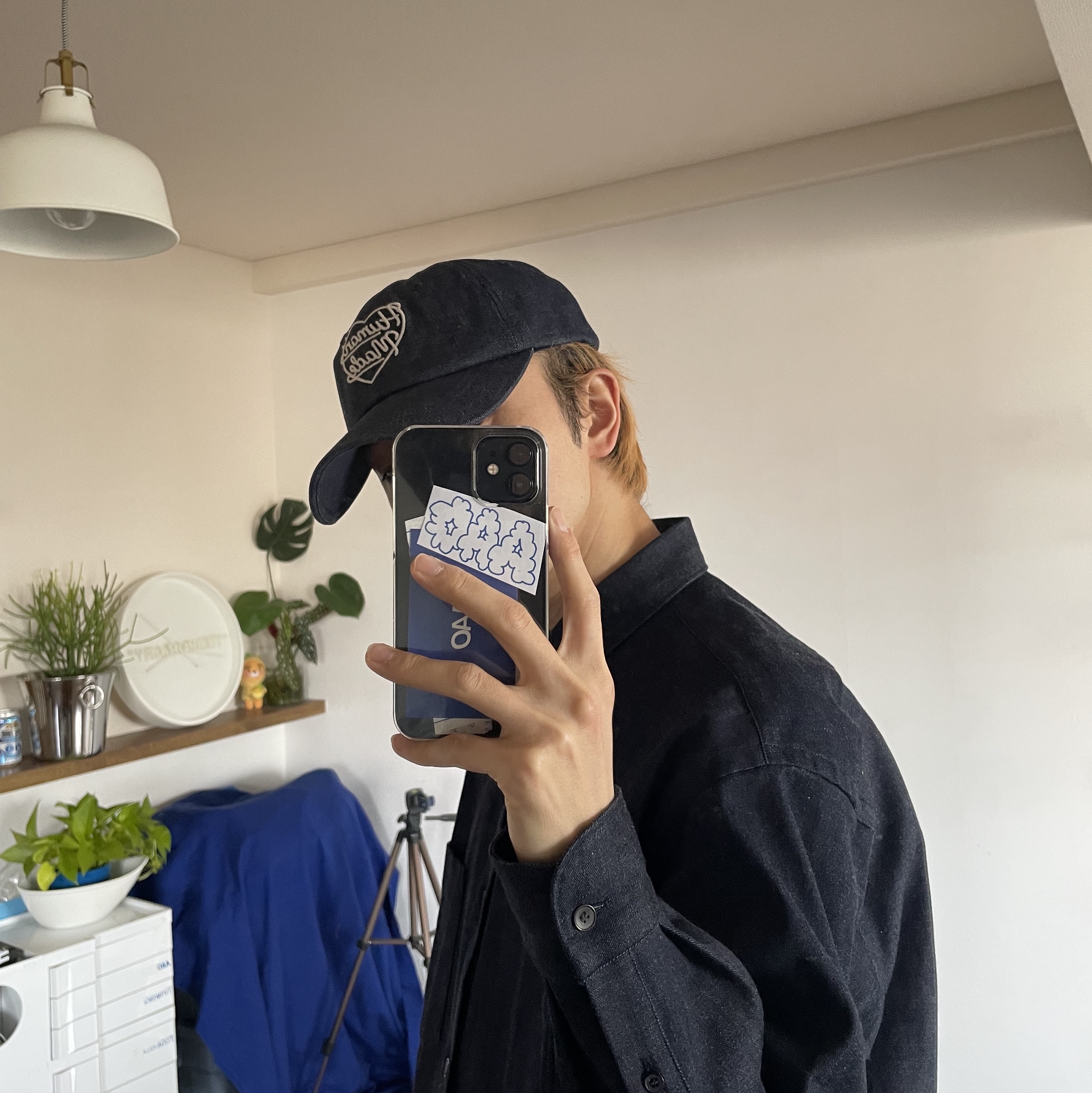 Human Made 6 Panel Denim Cap Indigo, Nike Air Force 1 Mid '07 QS Chocolate 착용 스타일 - 1