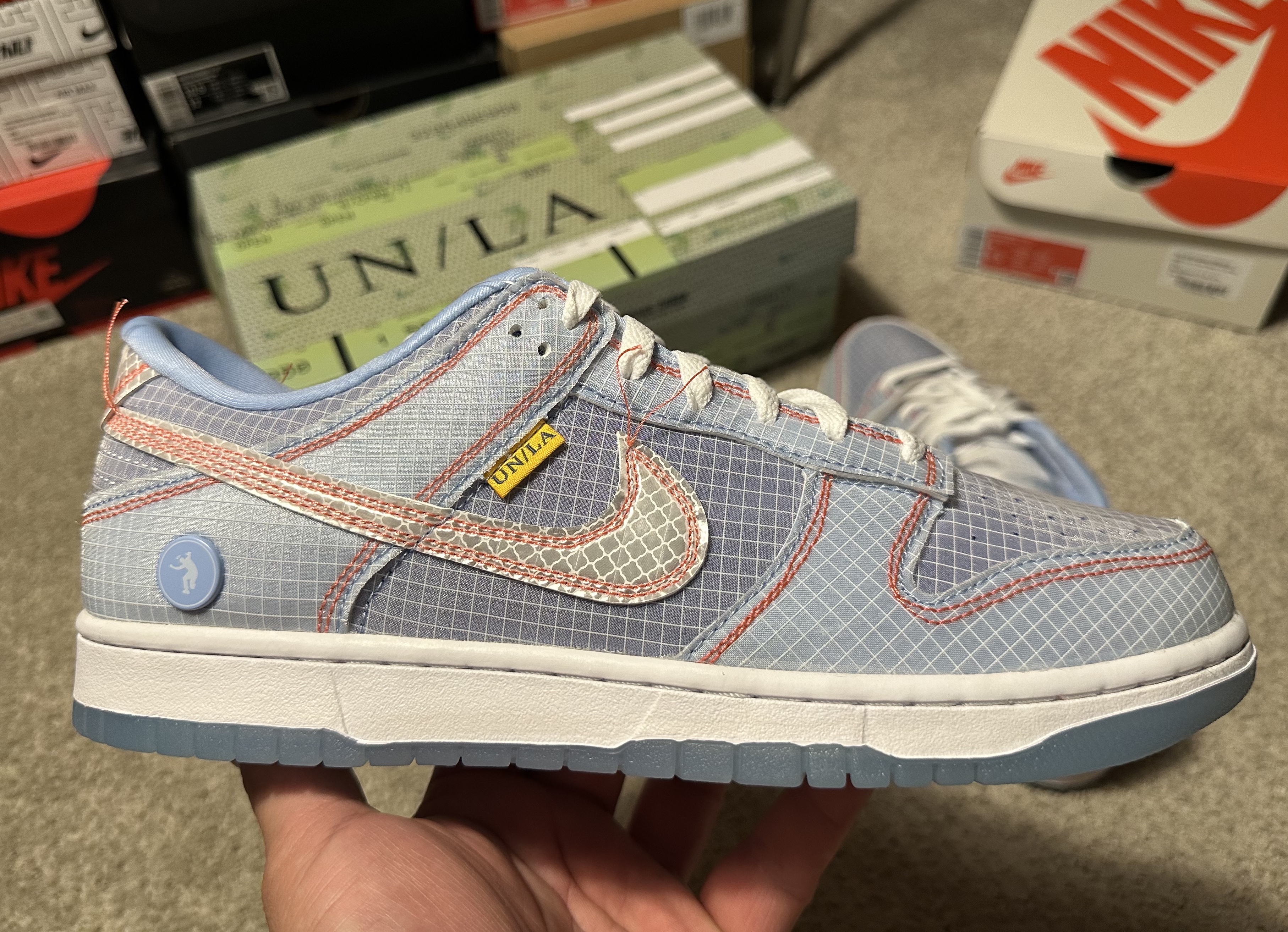 Nike x Union Dunk Low Passport Pack Argon 착용 스타일 - 4