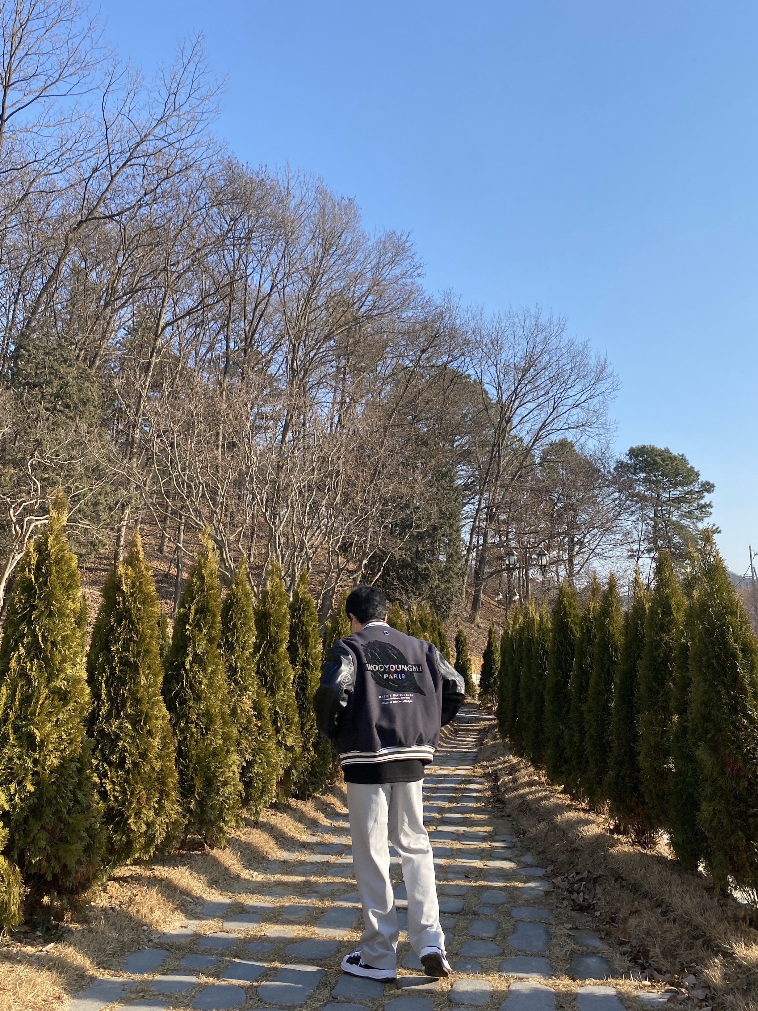 Wooyoungmi Varsity Jacket Gray - 23SS 착용 스타일 - 2