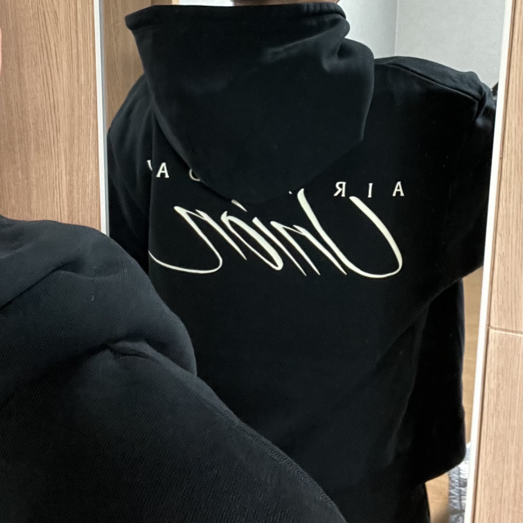 Jordan x Union Fleece Hoodie Black - Asia 착용 스타일