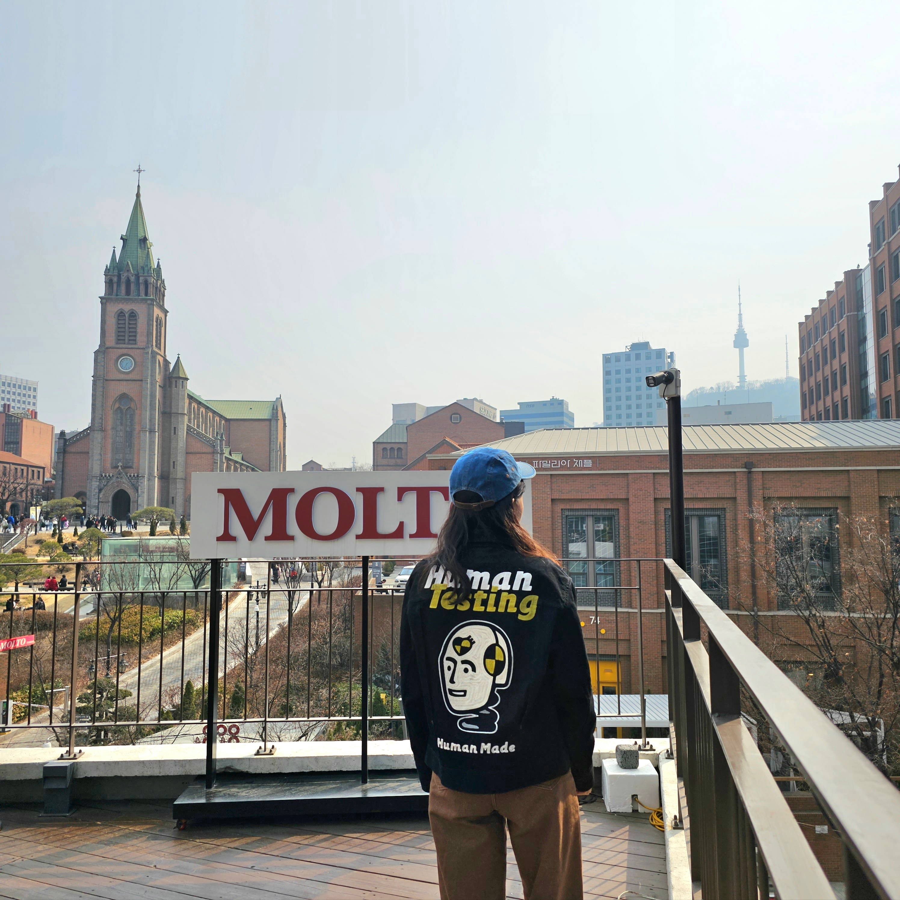 Human Made x A$AP Rocky Human Testing Denim Jacket Black, Supreme Washed Chino Twill Camp Cap Denim - 22FW 착용 스타일 - 3