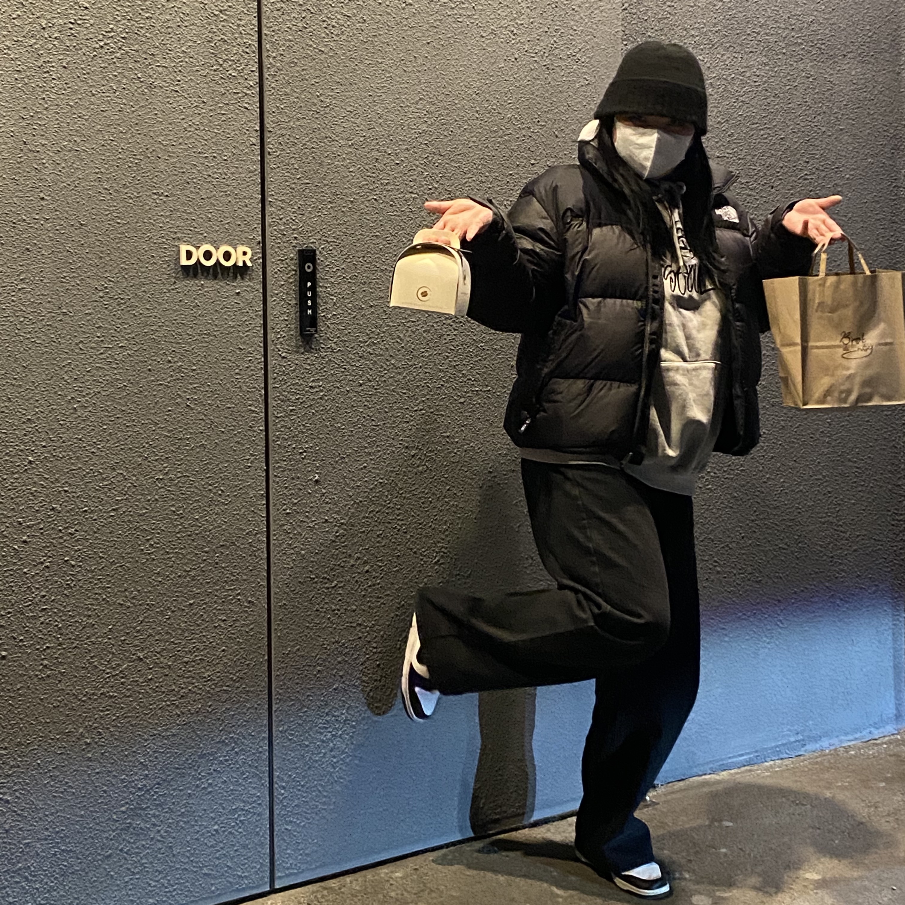 The North Face 1996 Eco Nuptse Jacket Black, Nike Dunk Low Retro Black 착용 스타일