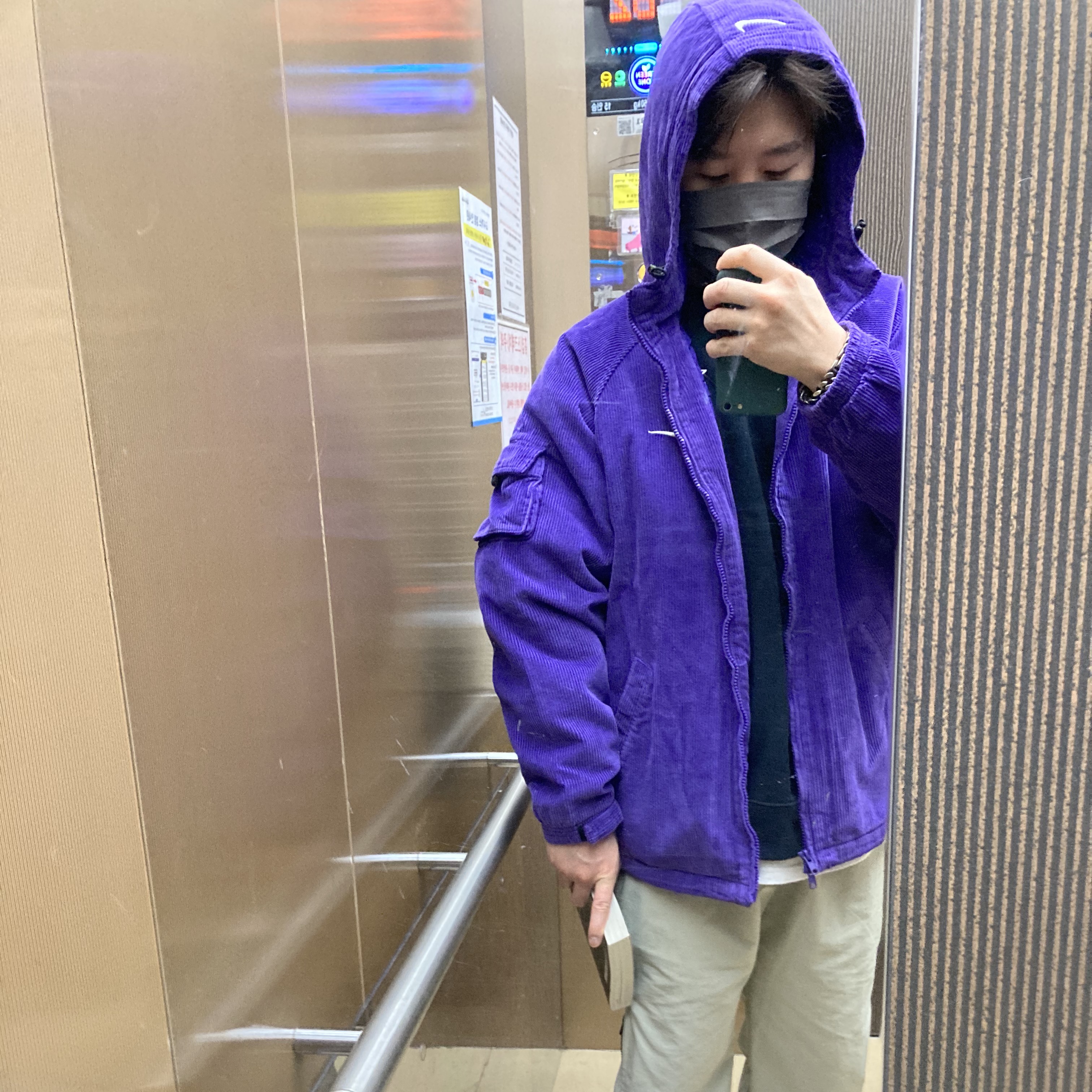 Supreme x Nike Arc Corduroy Hooded Jacket Purple - 22SS, Nike x Stussy NRG ZR Fleece Crewneck Black - Asia 착용 스타일