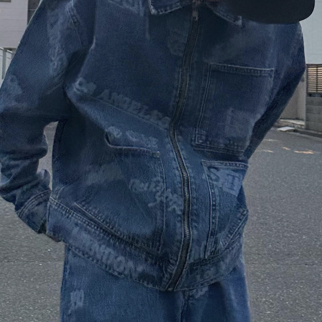 Stussy Worldwide Zip Work Jacket Stone Wash, Stussy Worldwide Big OL' Jeans Stone Wash 착용 스타일 - 3