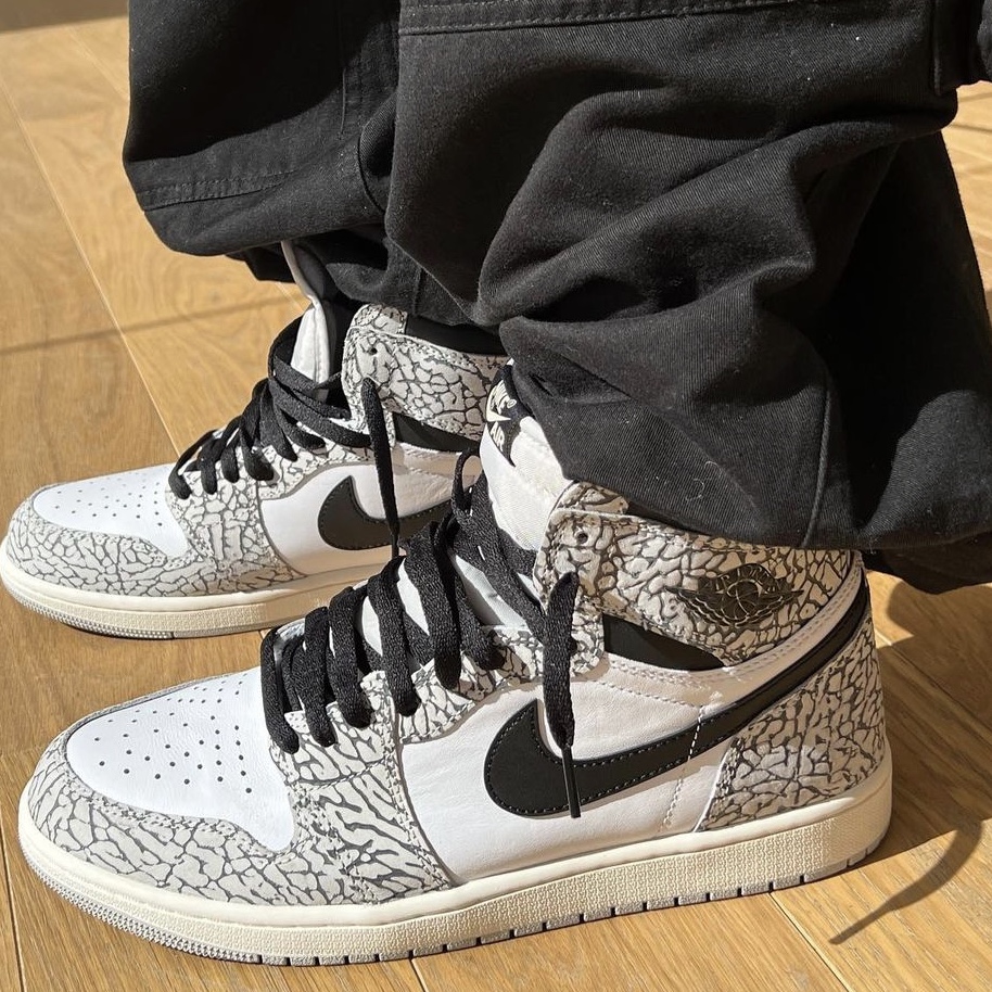 (GS) Jordan 1 Retro High White Cement 착용 스타일