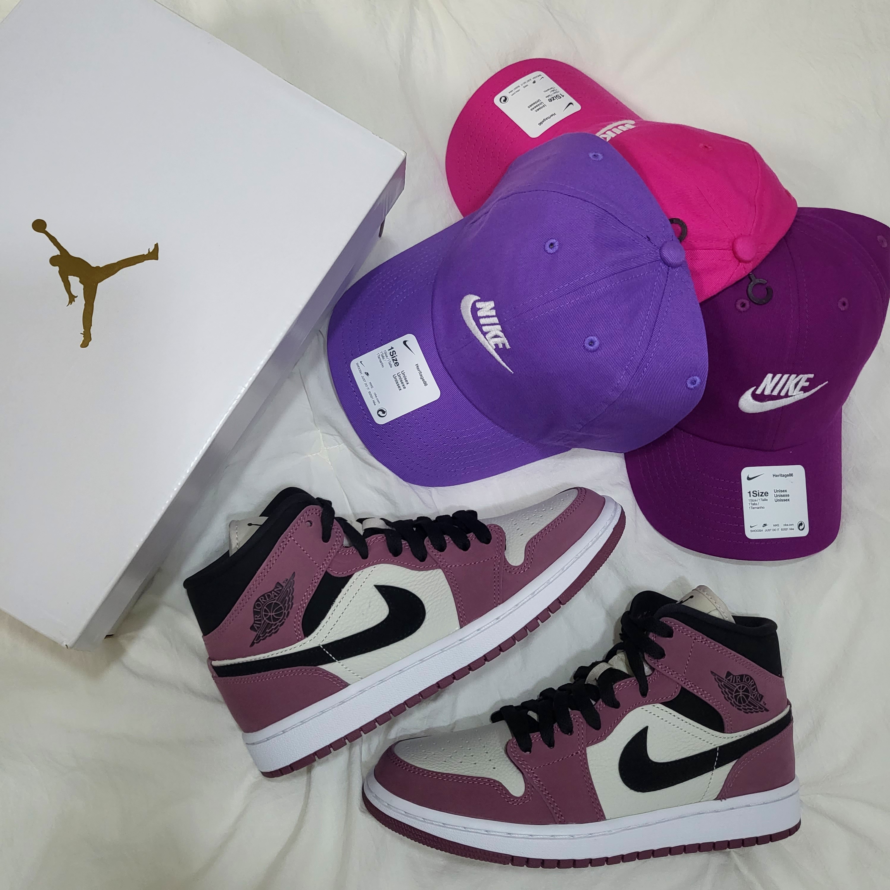 (W) Jordan 1 Mid SE Light Mulberry 착용 스타일