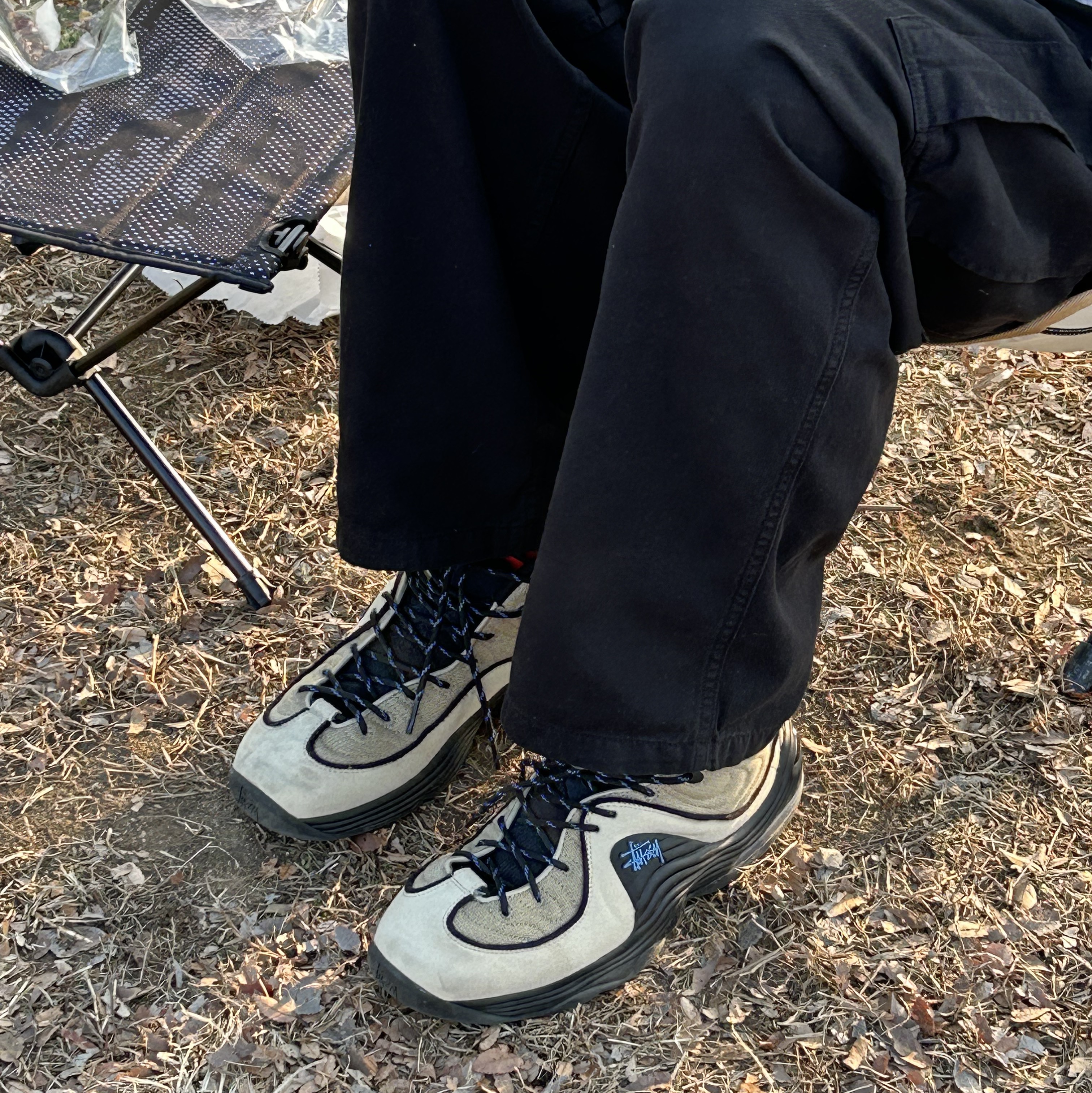Nike x Stussy Air Penny II Rattan and Limestone 착용 스타일 - 2