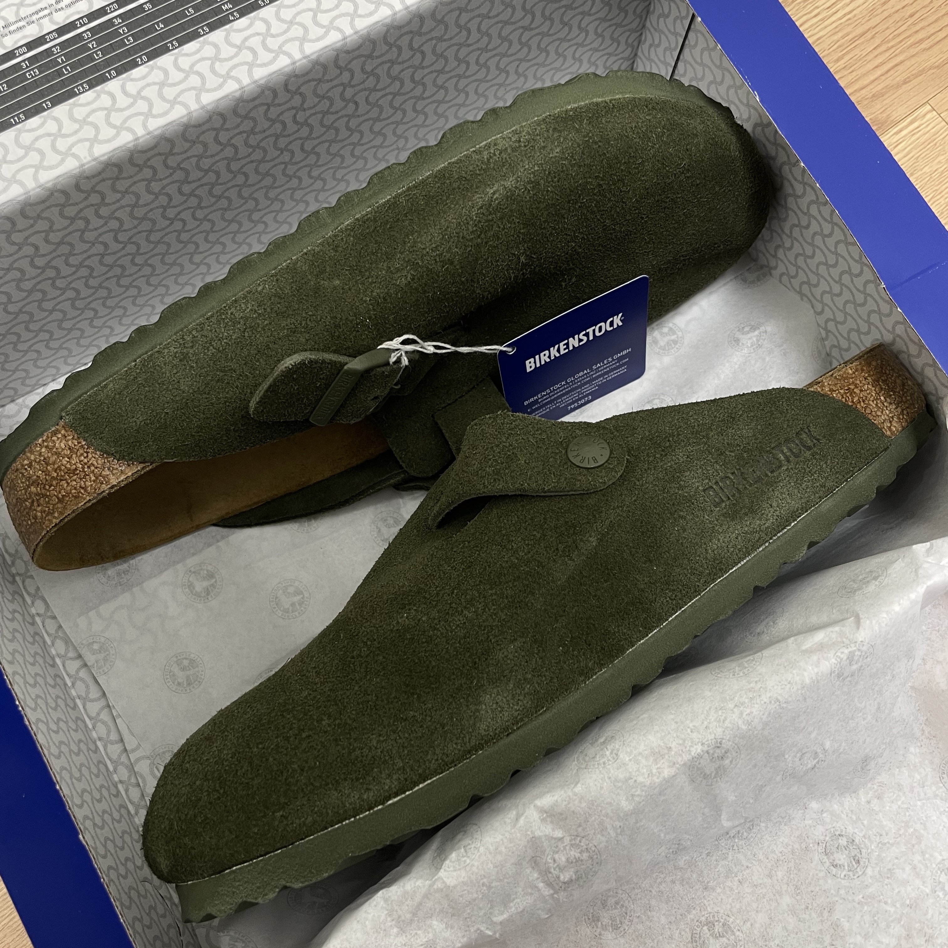 Birkenstock Boston Suede Leather Thyme- Regular 착용 스타일