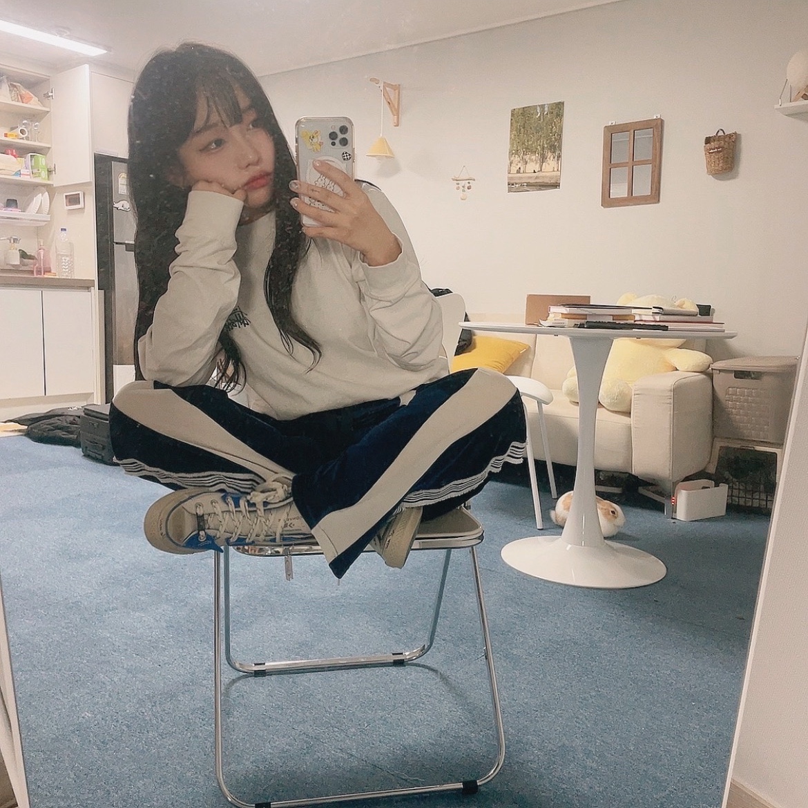 Converse x Ader Error Chuck 70 High White, Stussy Basic Stussy LS T-Shirt White 2022 착용 스타일 - 1