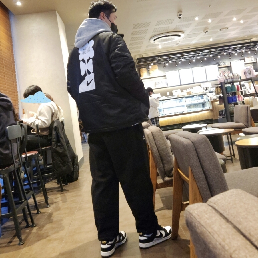 Nike Dunk Low Retro SE Black 착용 스타일 - 1