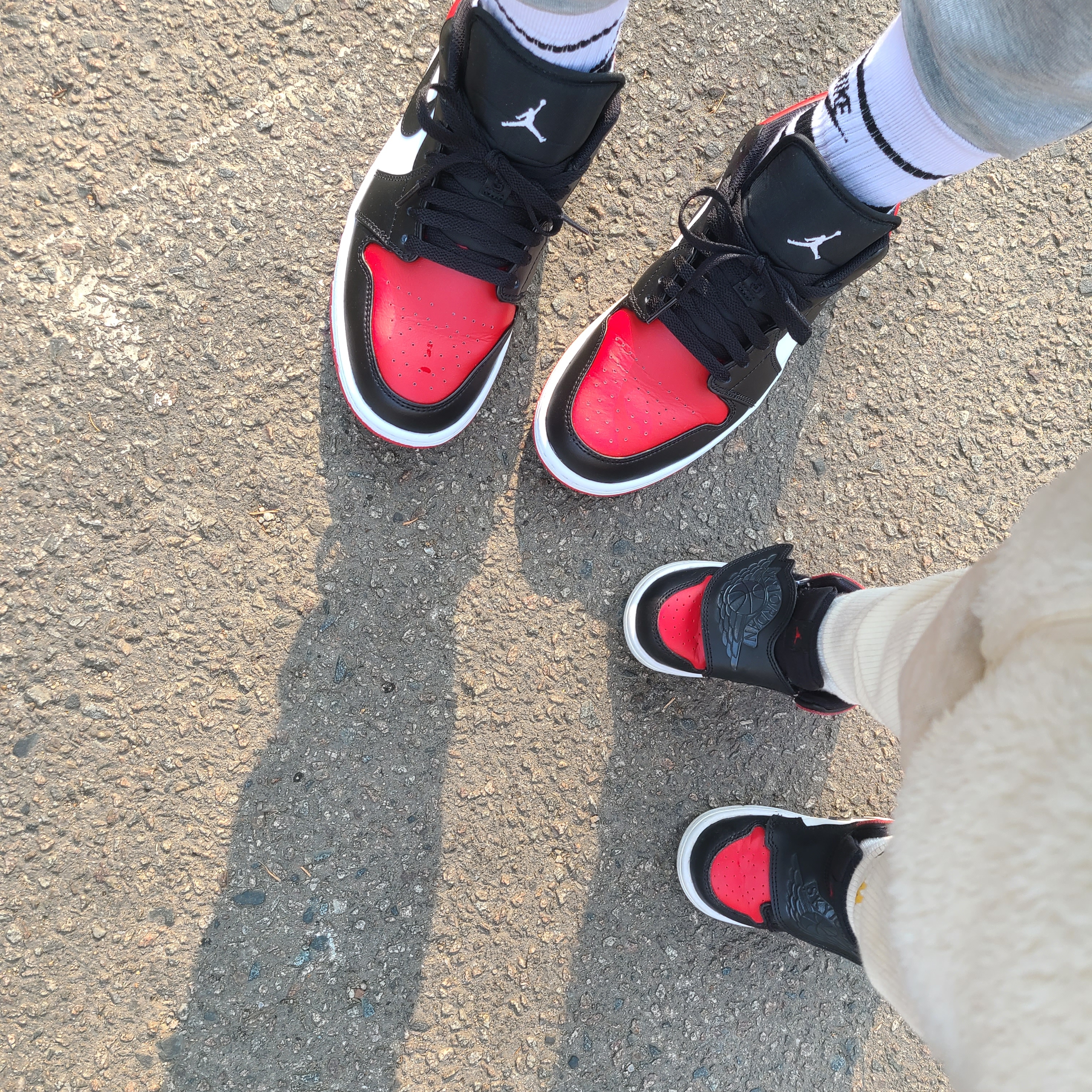 Jordan 1 Low Bred Toe, (TD) Sky Jordan 1 Bred Toe 착용 스타일 - 1