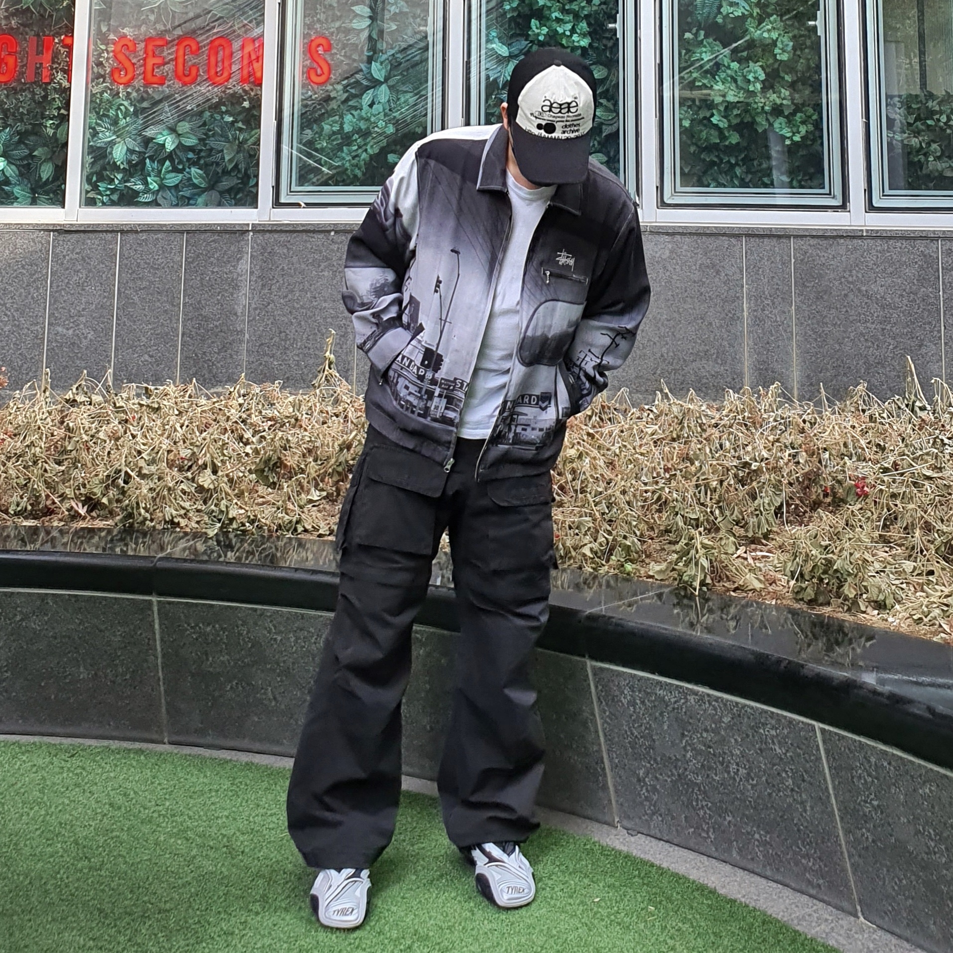 Stussy Hopper Jacket Black, Balenciaga Tyrex Sneakers Black Grey 착용 스타일 - 1