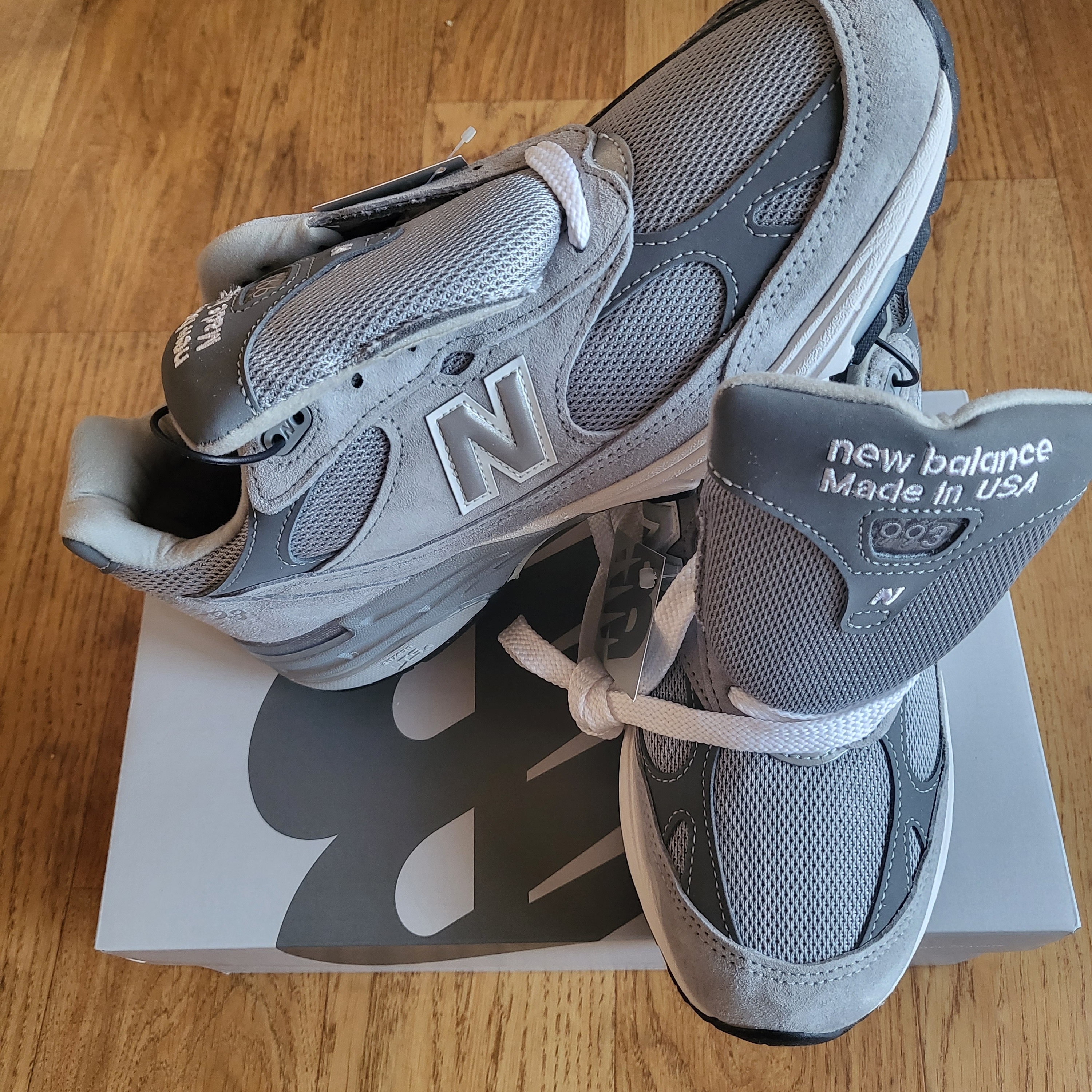 New Balance 993 Made in USA Grey - D Standard 착용 스타일 - 2