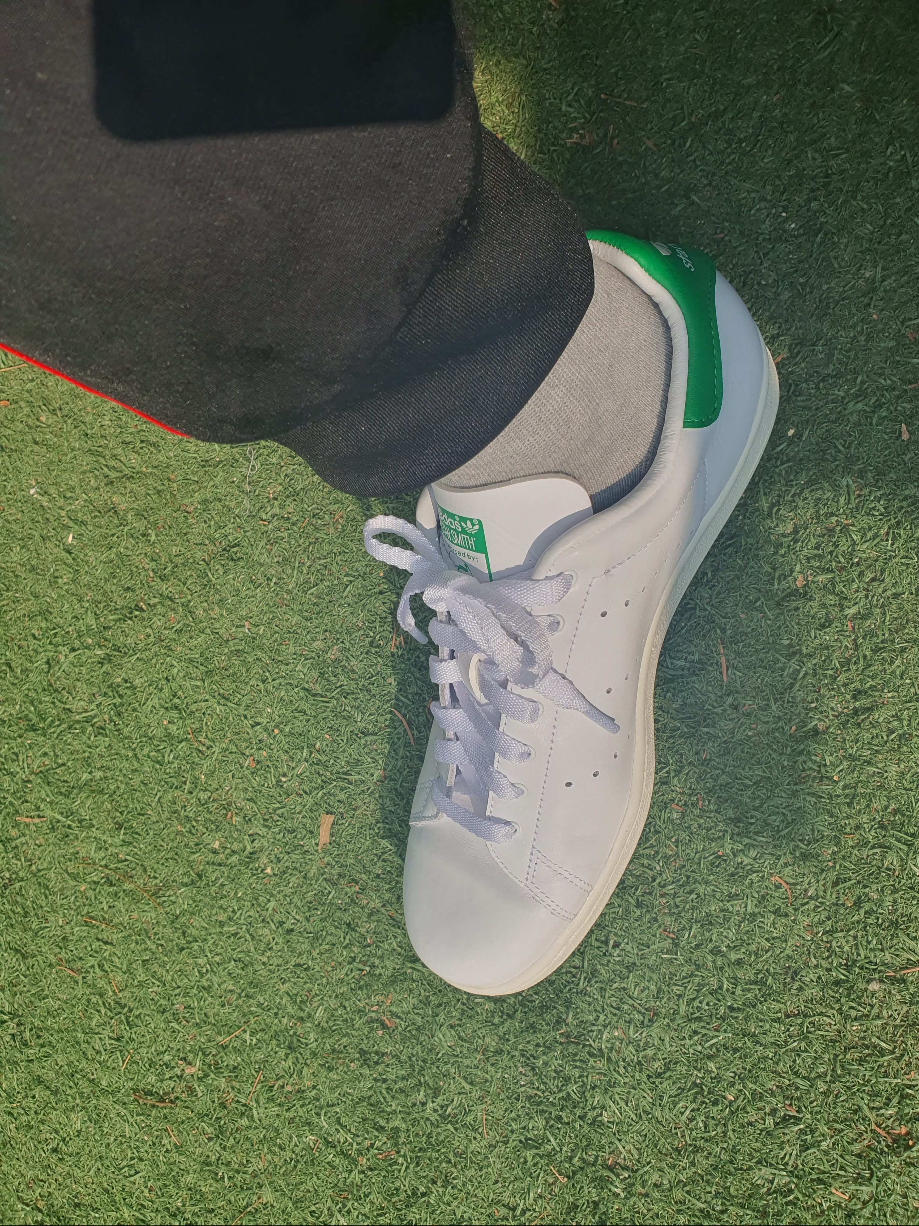 Adidas Stan Smith 80s Cloud White Green 착용 스타일 - 2
