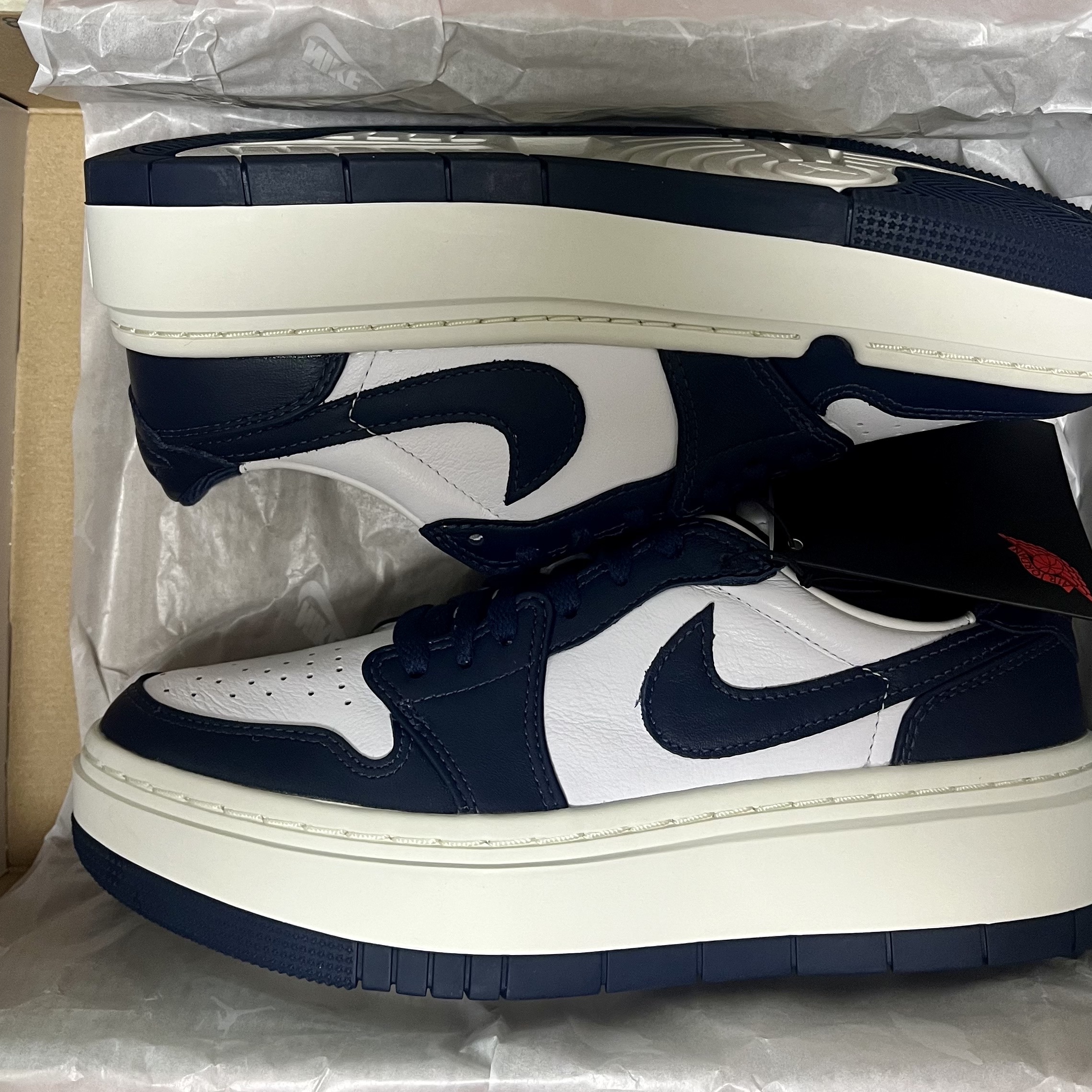 (W) Jordan 1 Elevate Low Midnight Navy 착용 스타일