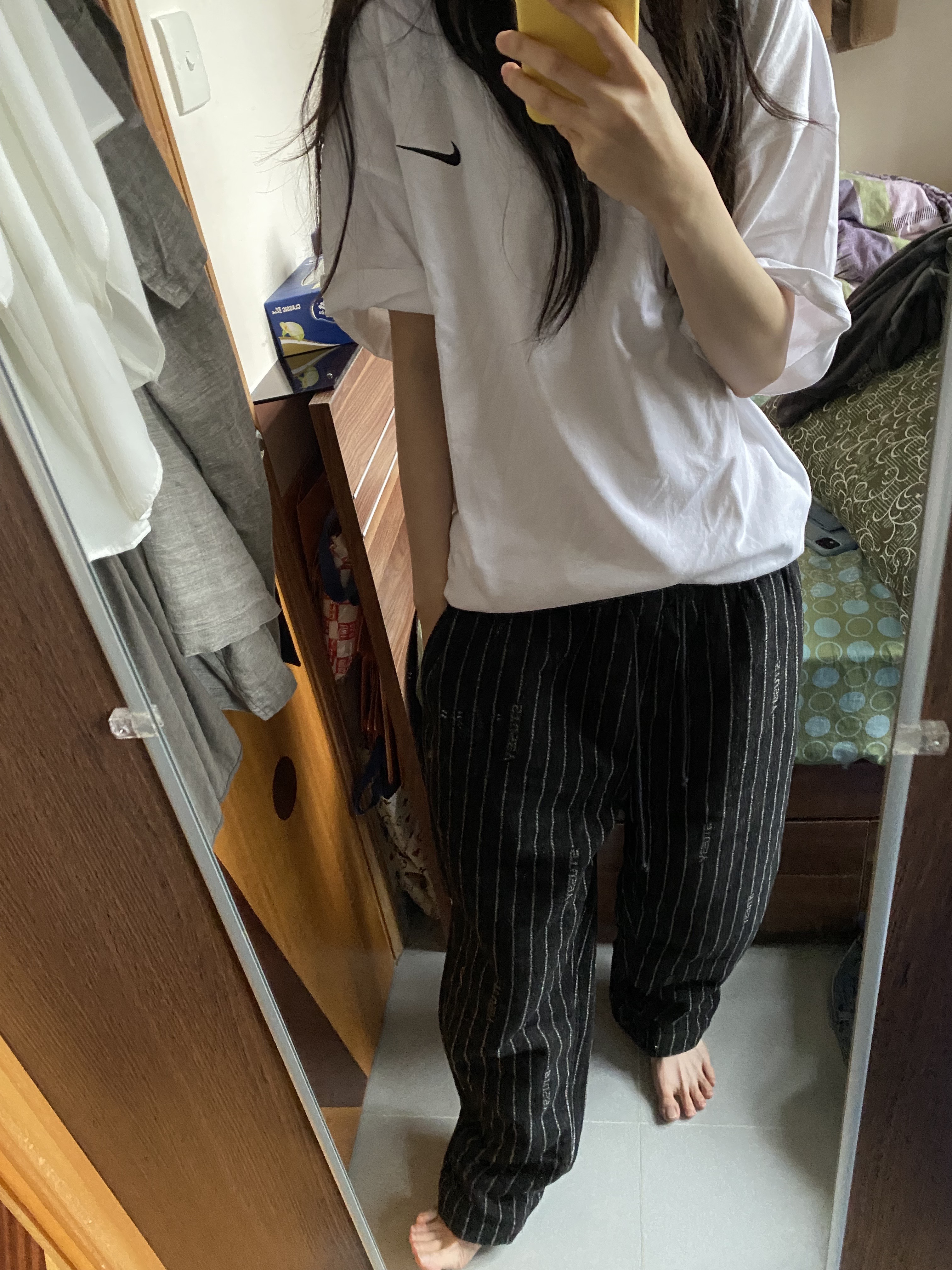 Nike x Stussy NRG Washed Fleece Pants Black (DO5296-010), Nike x Stussy NRG RA Washed Fleece Pants Black (DN4030-010) 착용 스타일 - 2
