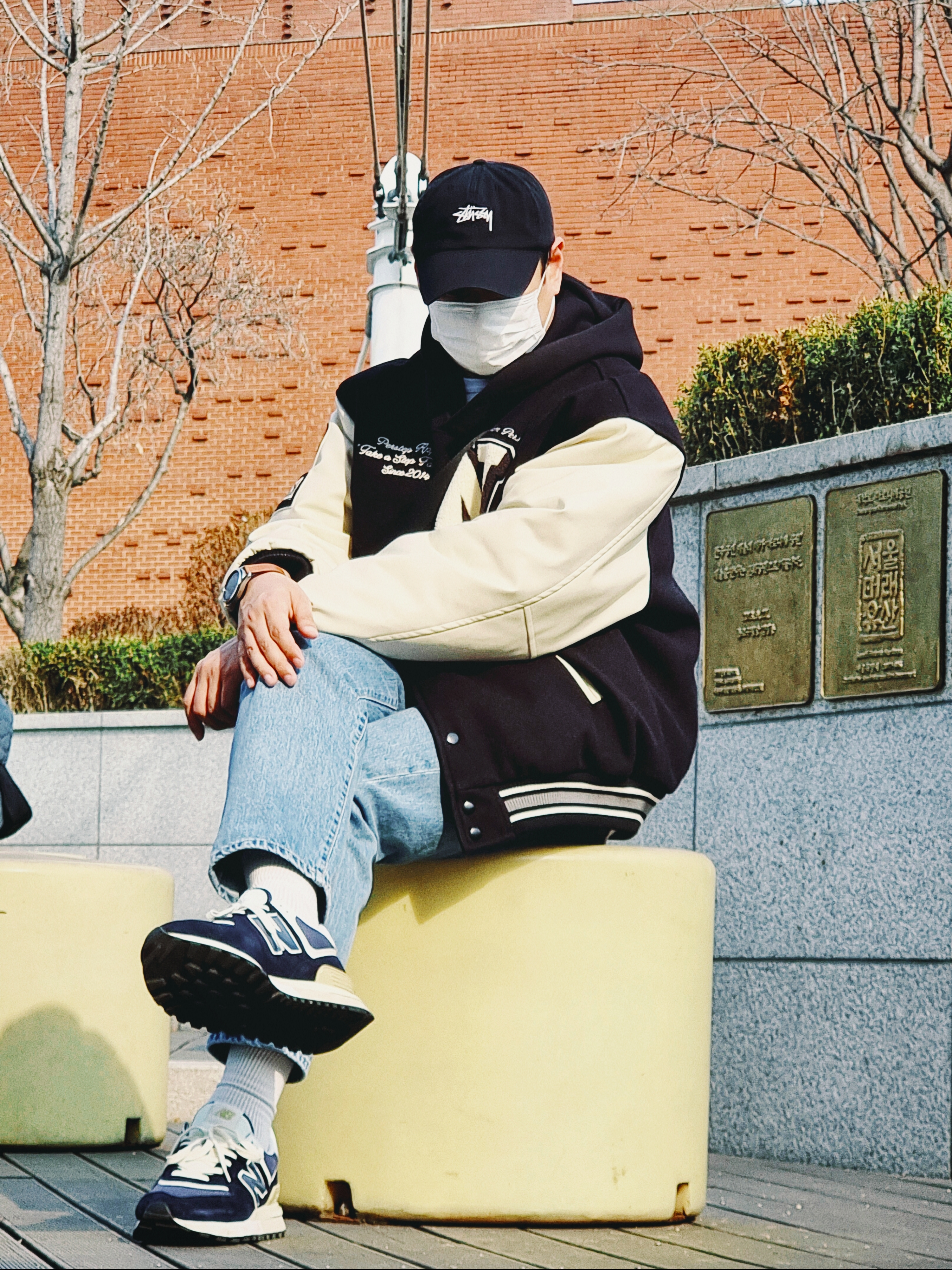 New Balance 574 Legacy Navy, Stussy Stock Low Pro Cap Black 착용 스타일
