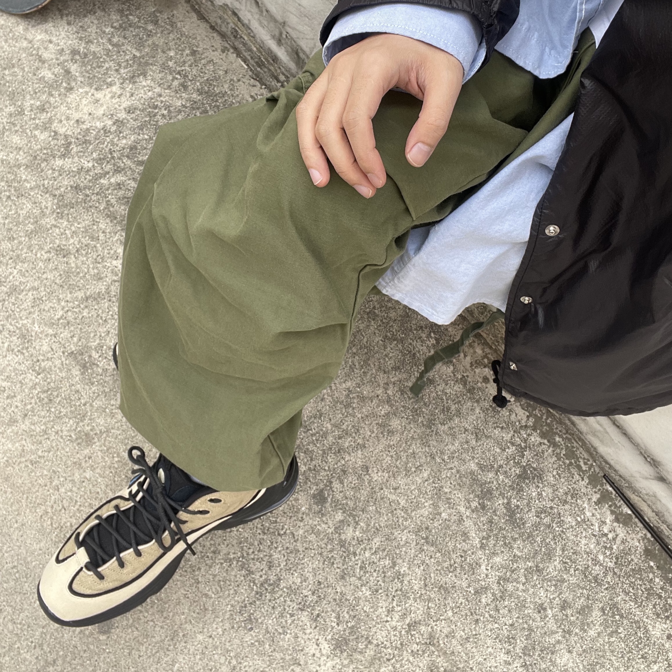 Nike x Stussy Air Penny II Rattan and Limestone 착용 스타일
