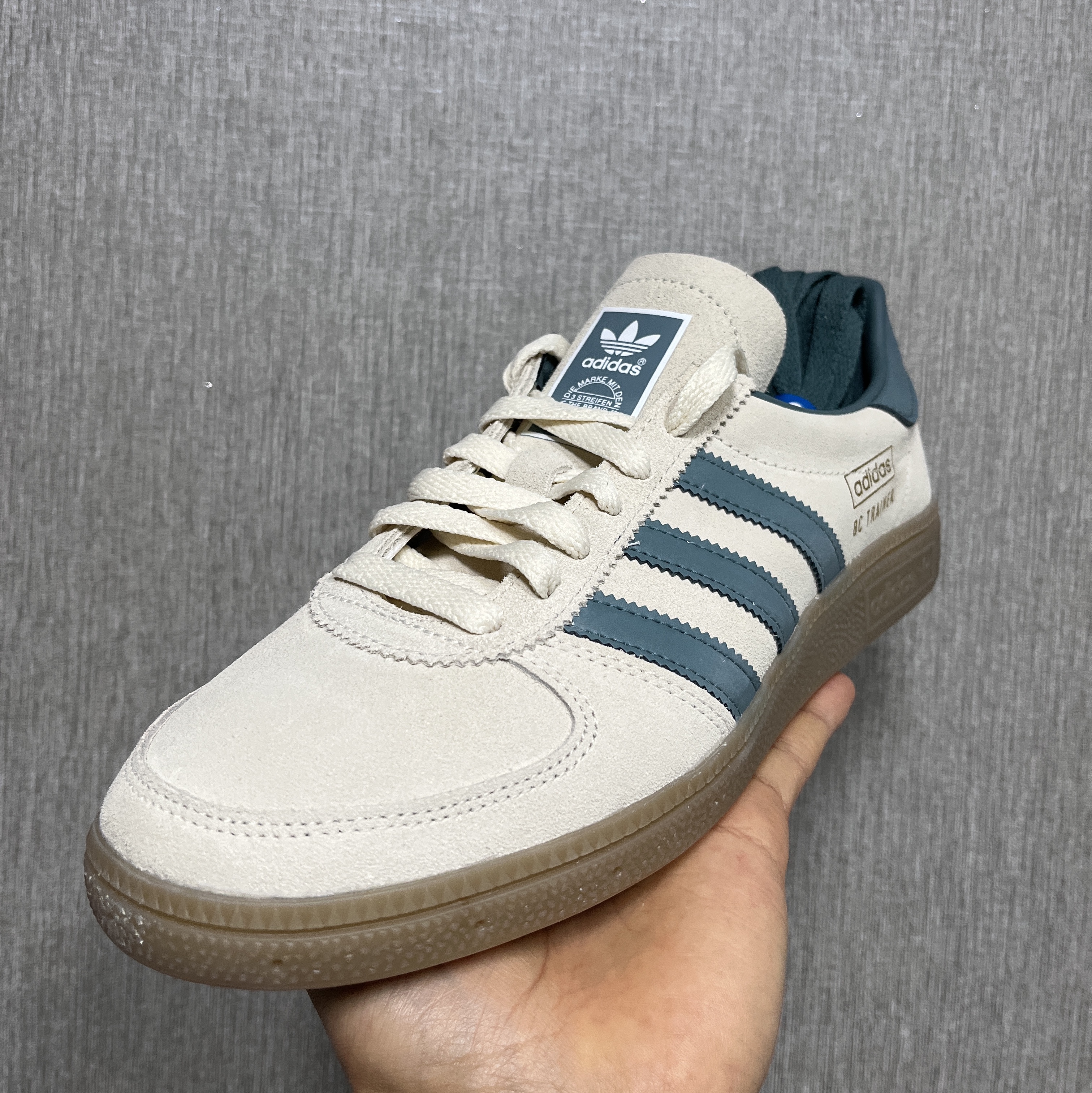 Adidas BC Trainer Cream White Hazy Emerald - Size? Exclusive 착용 스타일 - 1