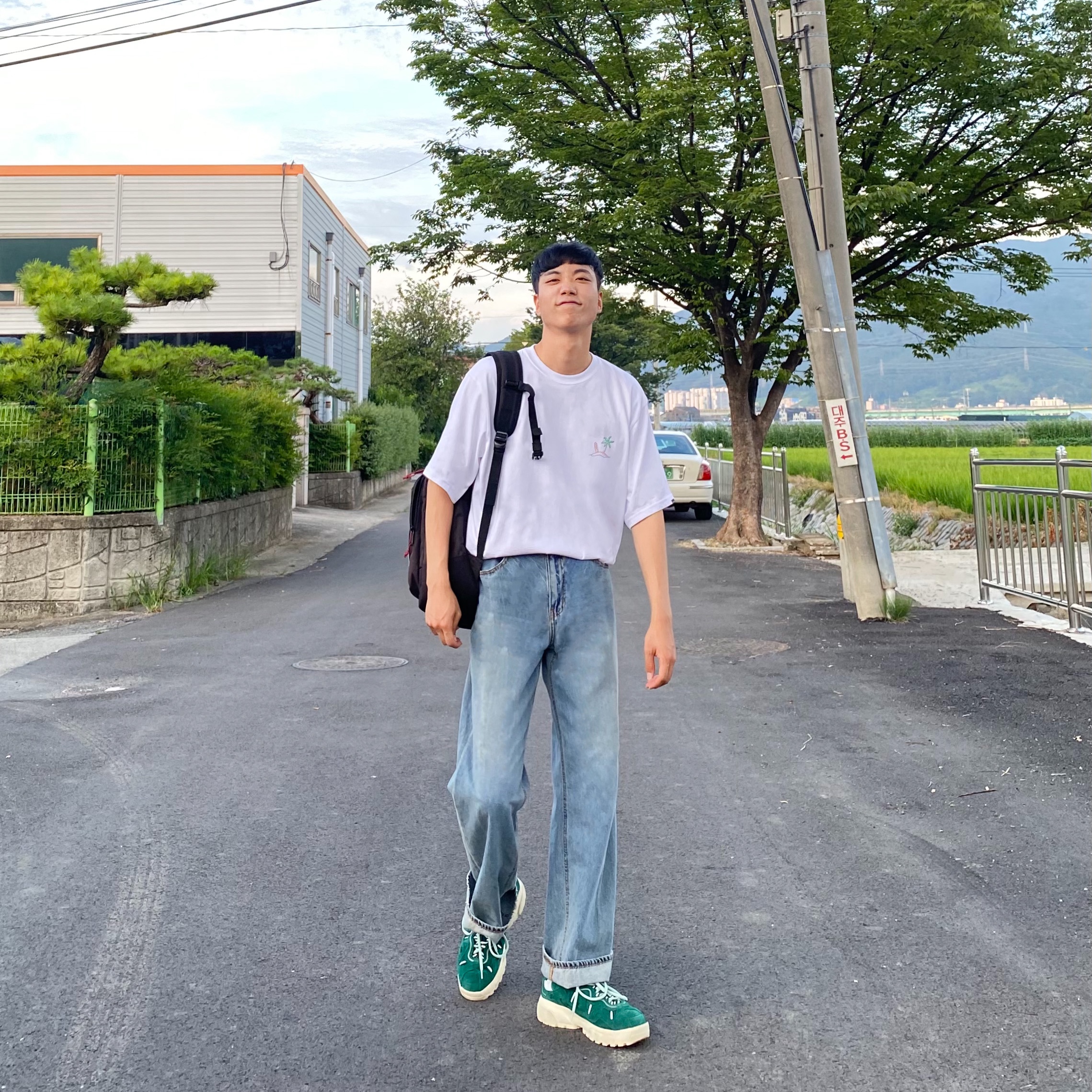 Converse x Golf le Fleur Gianno Suede Evergreen 착용 스타일
