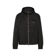 Prada Re-Nylon Hooded Blouson Jacket Black