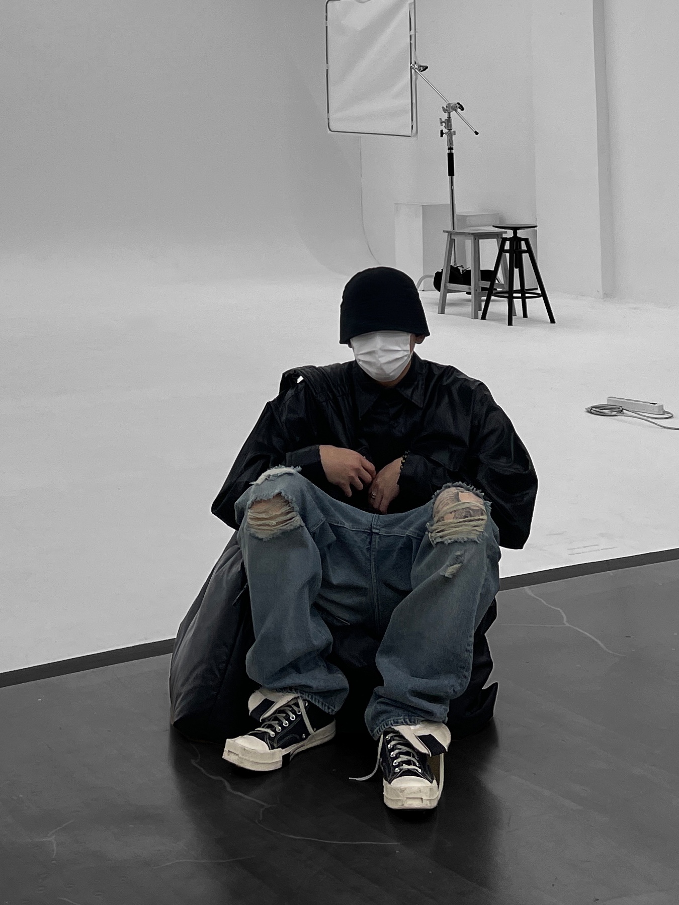 Converse x Drkshdw Turbodrk Chuck 70 Hi Black 착용 스타일 - 1