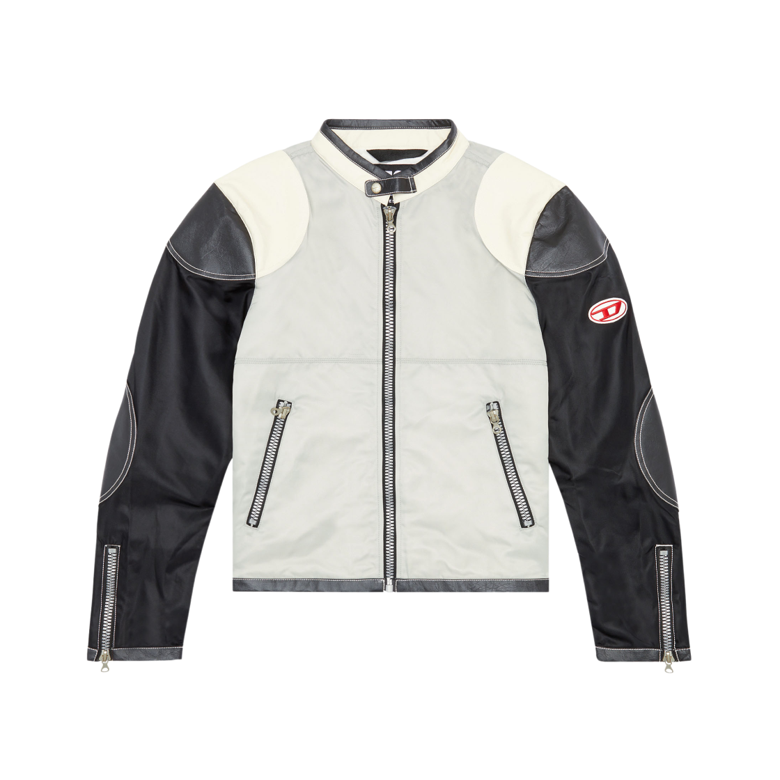 디젤 J크리에이터 컬러블록 나일론 바이커 자켓 블랙 그레이 Diesel KREAM