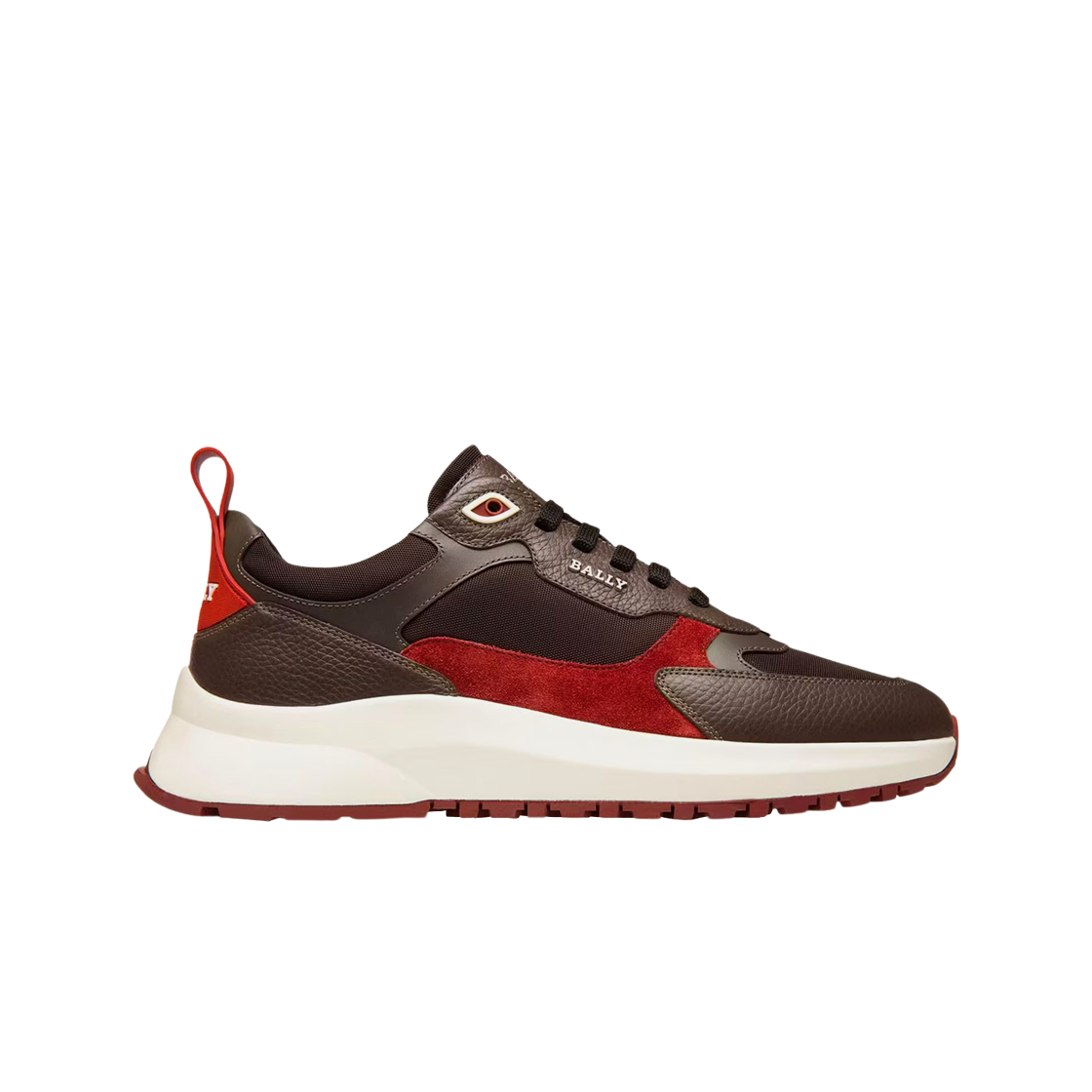 발리 데이브 레더 패브릭 스니커즈 에보니 브라운 아미 그린(Bally Dave Leather Fabric Sneakers Ebony Brown Army Green) - 1