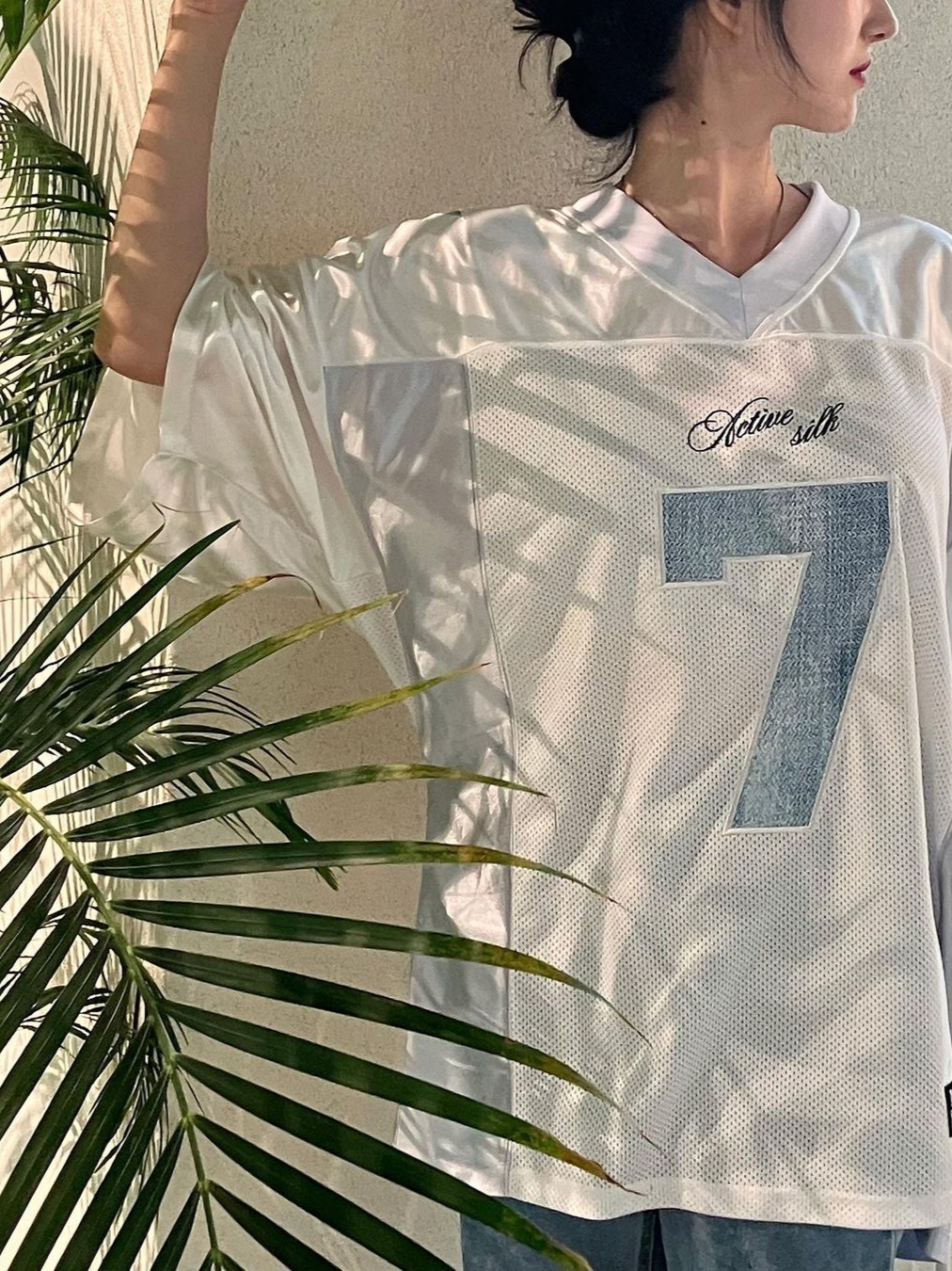 2000Archives Football T-Shirt Denim 착용 스타일 - 2