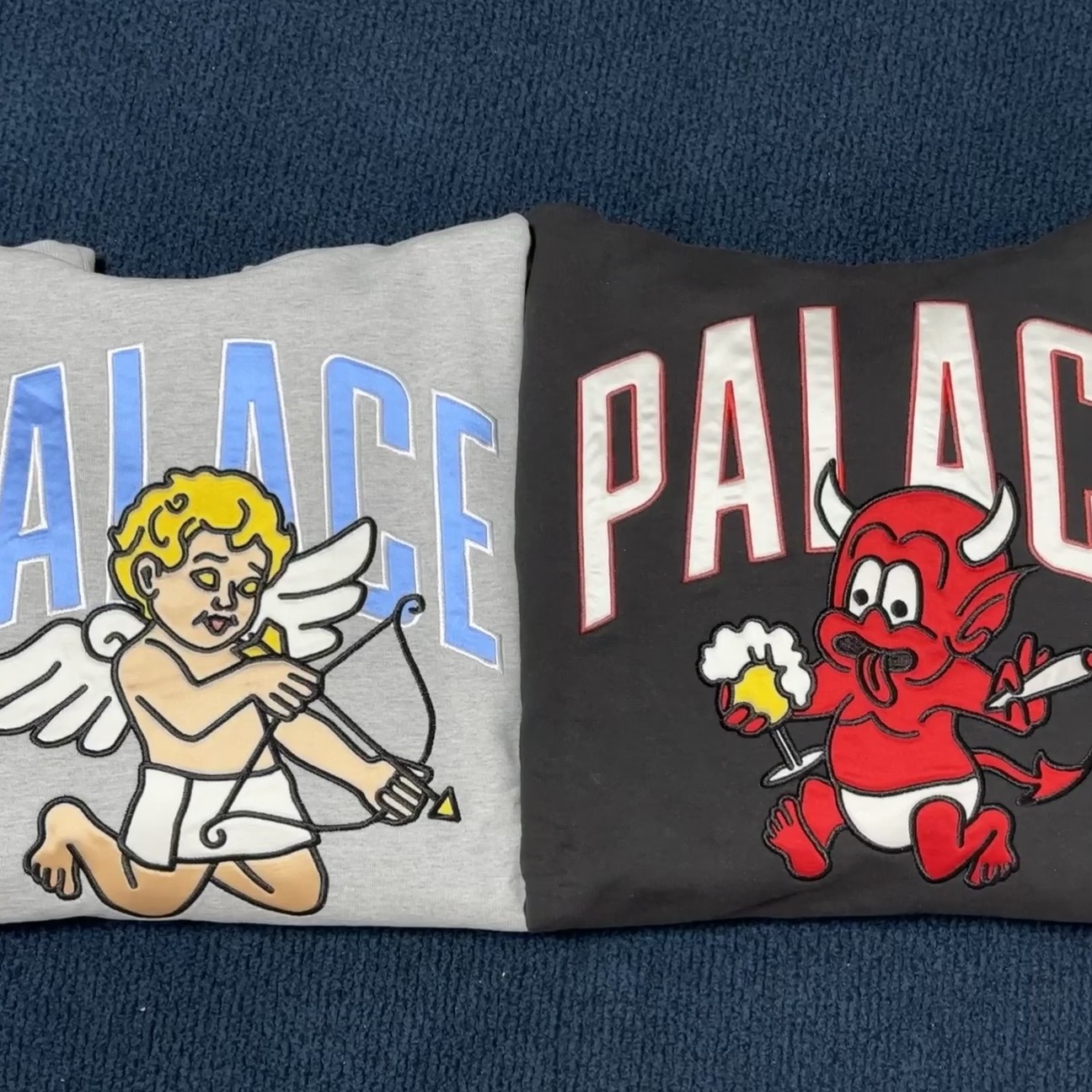 Palace Temptation Hood Grey Marl - 23SS, Palace Temptation Hood Black - 23SS 착용 스타일