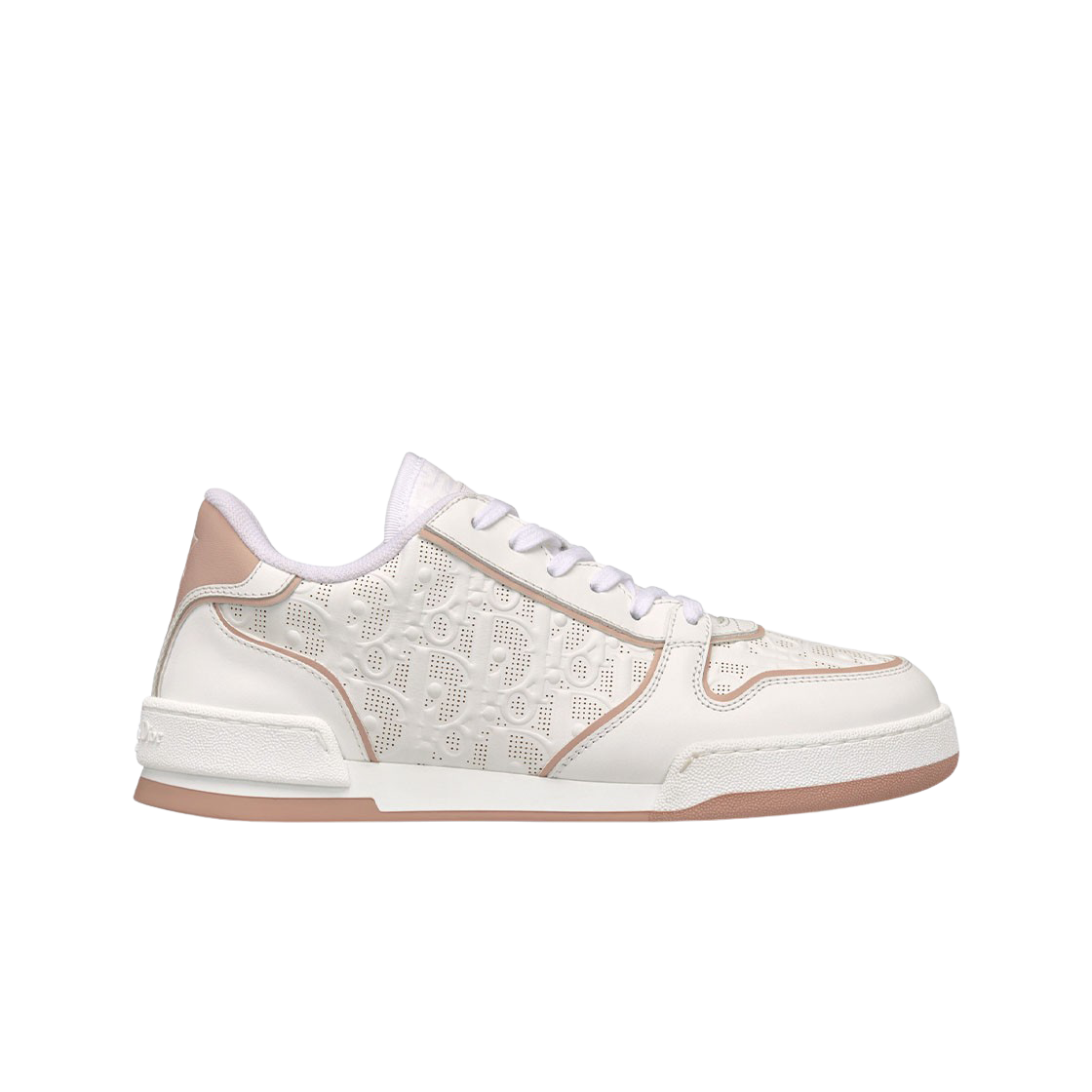 (W) 디올 원 스니커즈 디올 오블리크 퍼포레이티드 카프스킨 화이트 누드((W) Dior One Sneakers Dior Oblique Perforated Calfskin White Nude) - 1